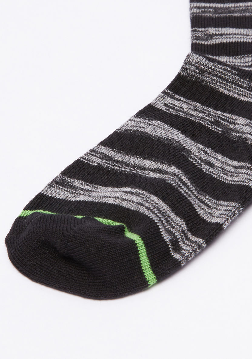 Juniors Striped Crew Length Socks - Set of 3-Socks-image-2