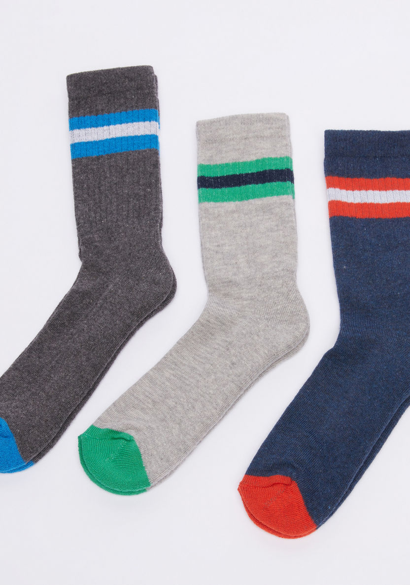 Juniors Printed Crew Length Socks - Set of 3-Socks-image-0