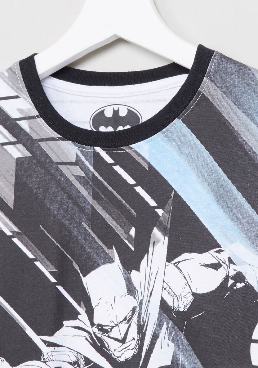 Batman Printed T-shirt and Full Length Pyjama Set-Nightwear-image-2