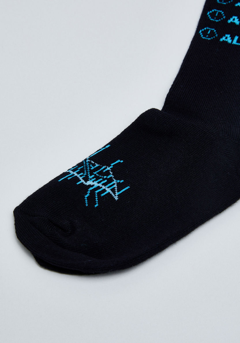 Batman Printed Crew Length Socks - Set of 3-Socks-image-2