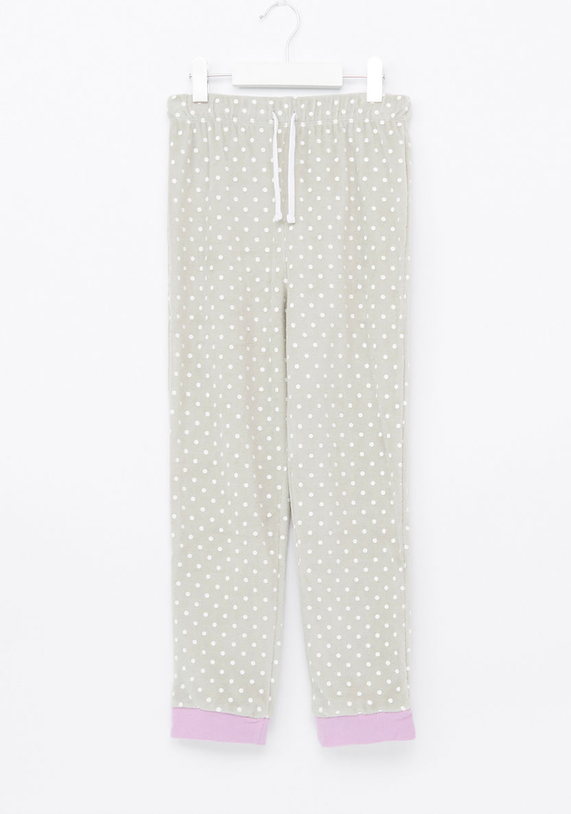 Juniors Owl Polka Doted Velour Pyjama Set-Pyjama Sets-image-3