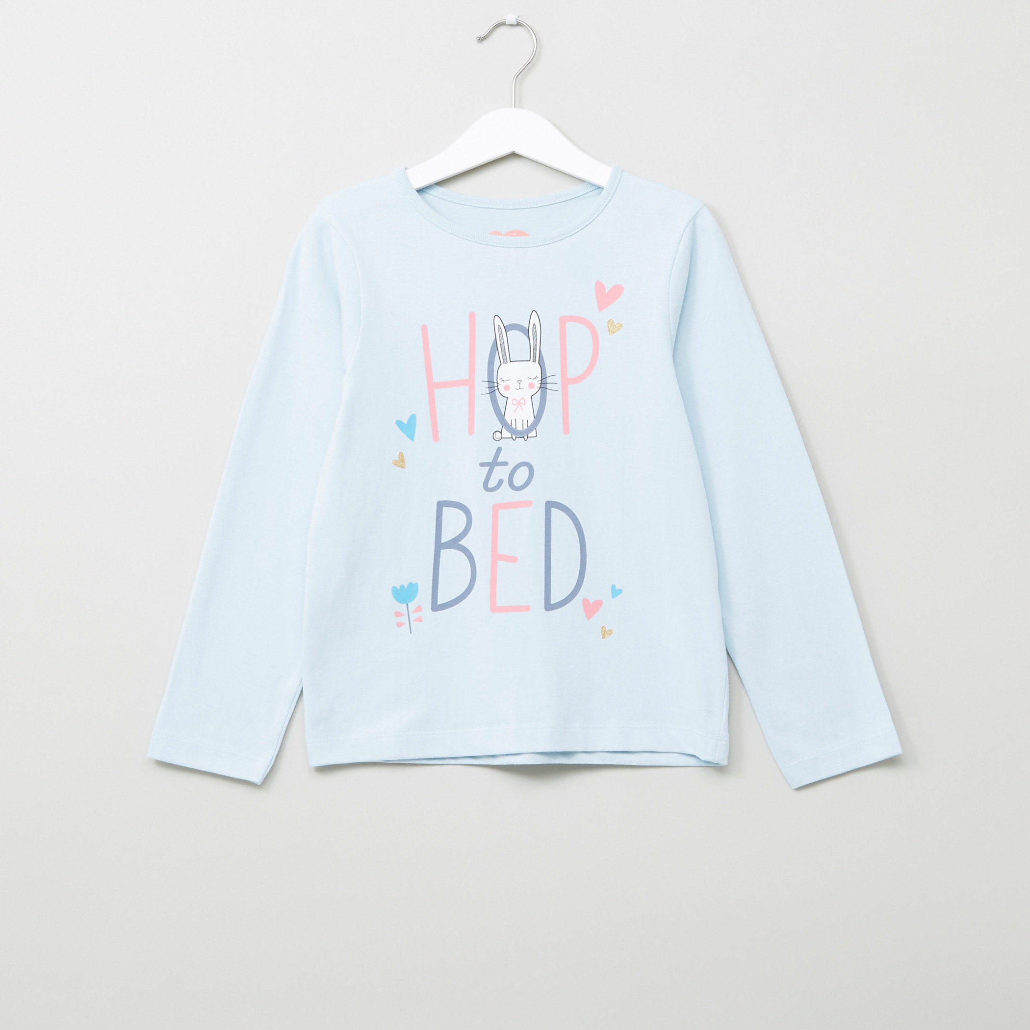 Juniors Printed T-Shirt with Full Length Jog Pants - Set of 2-girls-clothing-nightwear-image-4