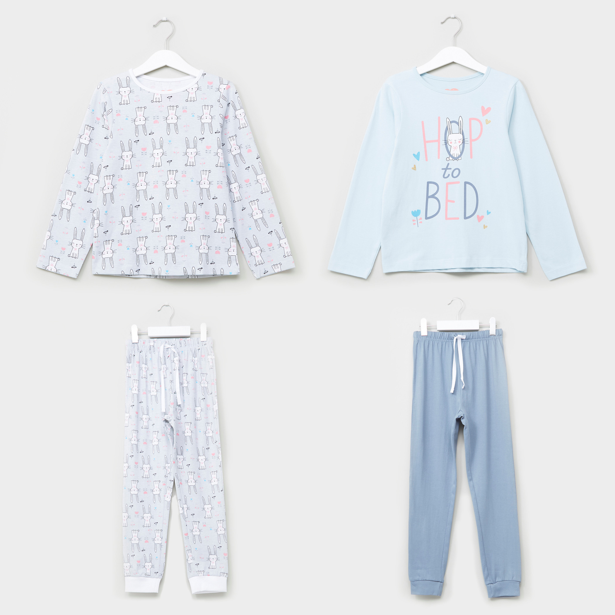 Juniors Printed T-Shirt with Full Length Jog Pants - Set of 2-girls-clothing-nightwear-image-1