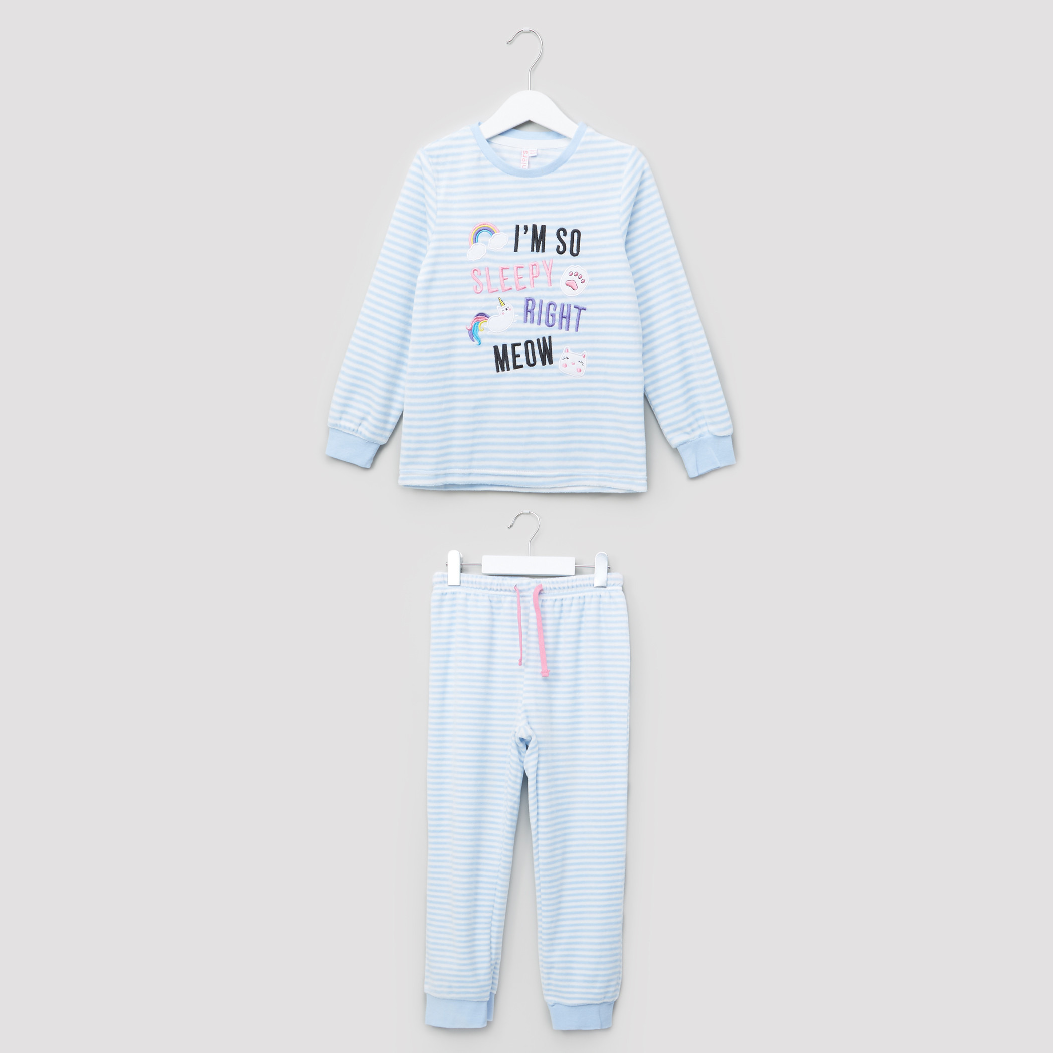 Juniors Striped T-Shirt with Jog Pants-girls-clothing-setsandcoords-image-1