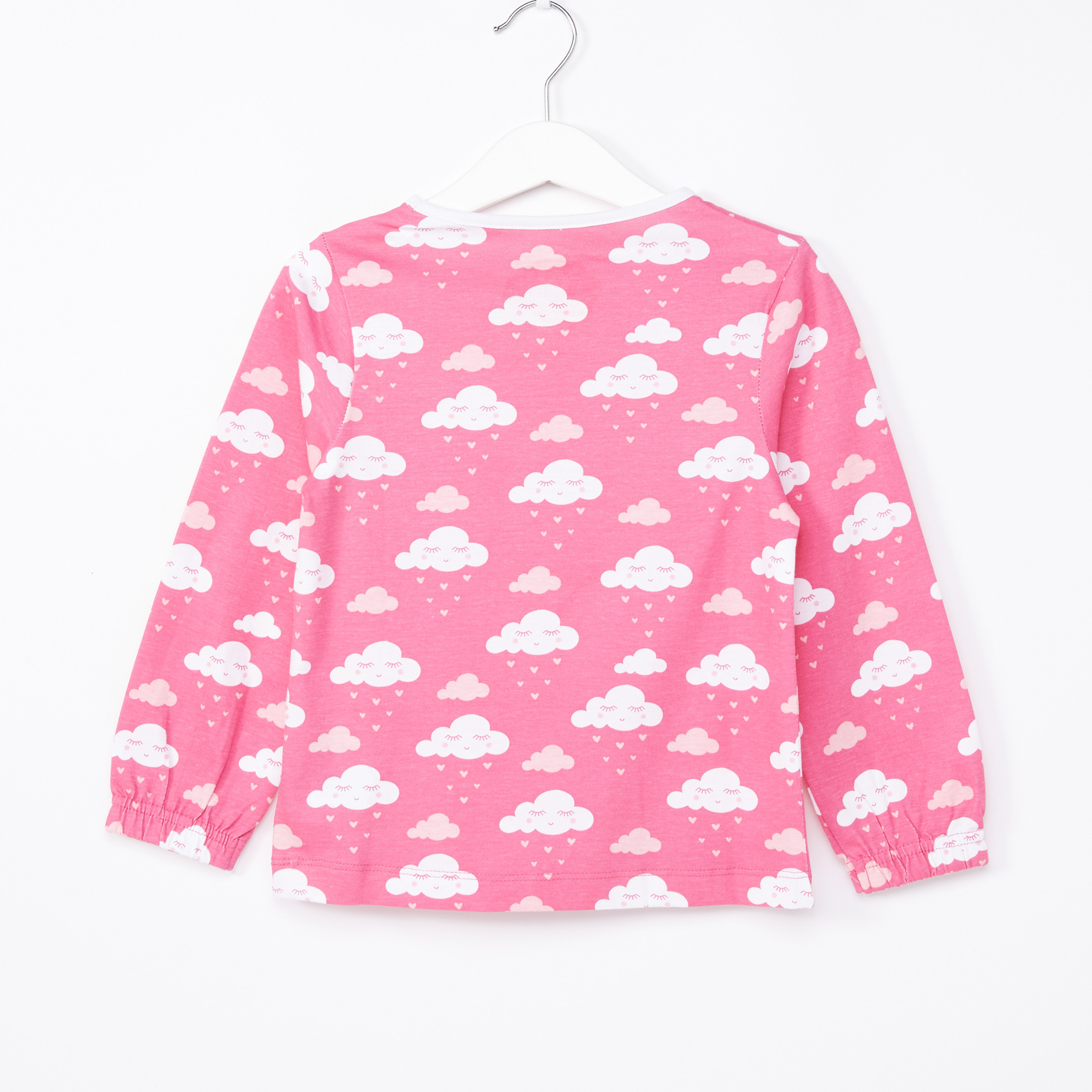 Juniors Printed Long Sleeves T-Shirt and Pyjama Set-girls-clothing-nightwear-image-4
