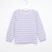 Juniors Striped Round Neck T-shirt and Pyjama Set-Clothes Sets-thumbnail-1
