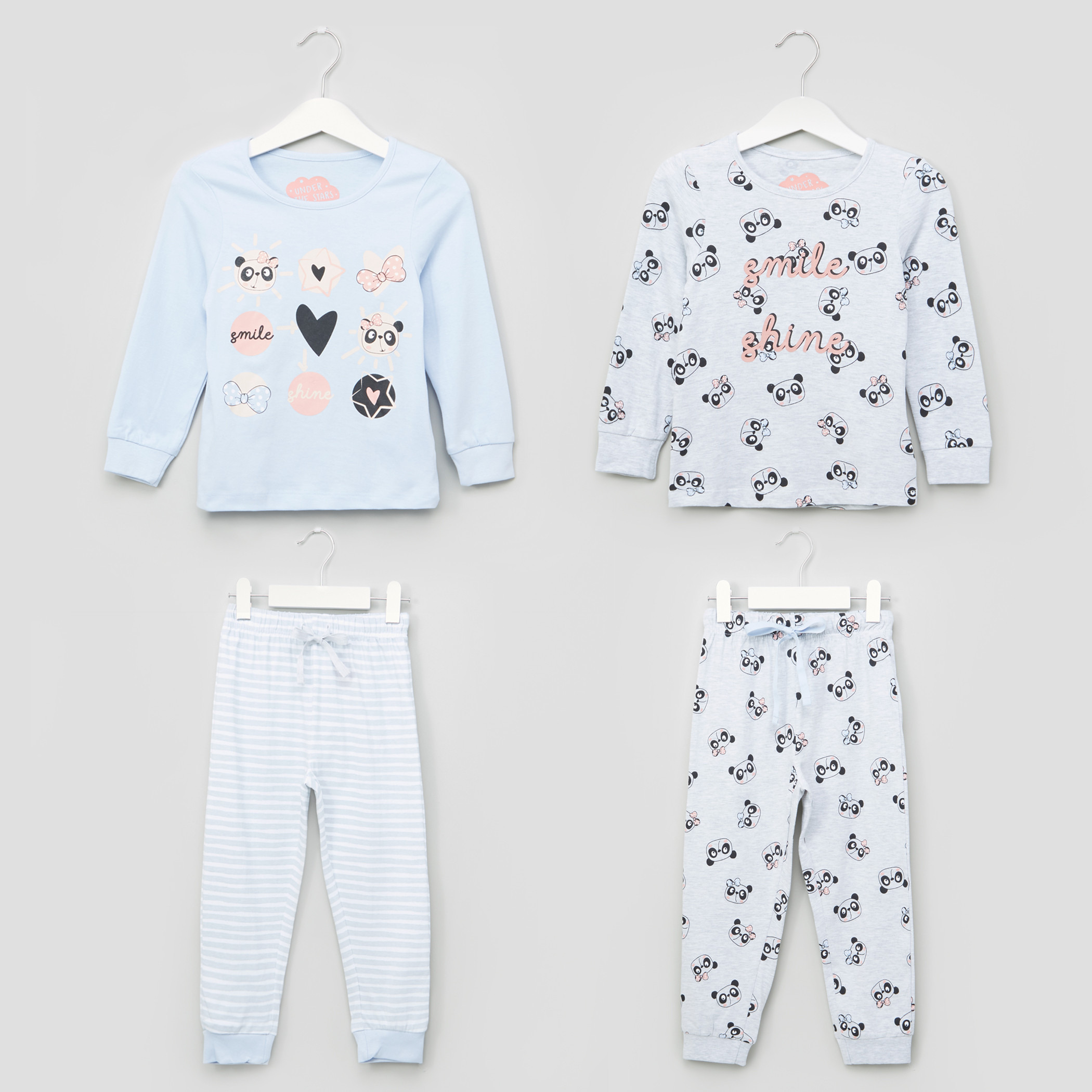 Juniors Printed T-Shirt with Jog Pants - Set of 2-girls-clothing-nightwear-image-1