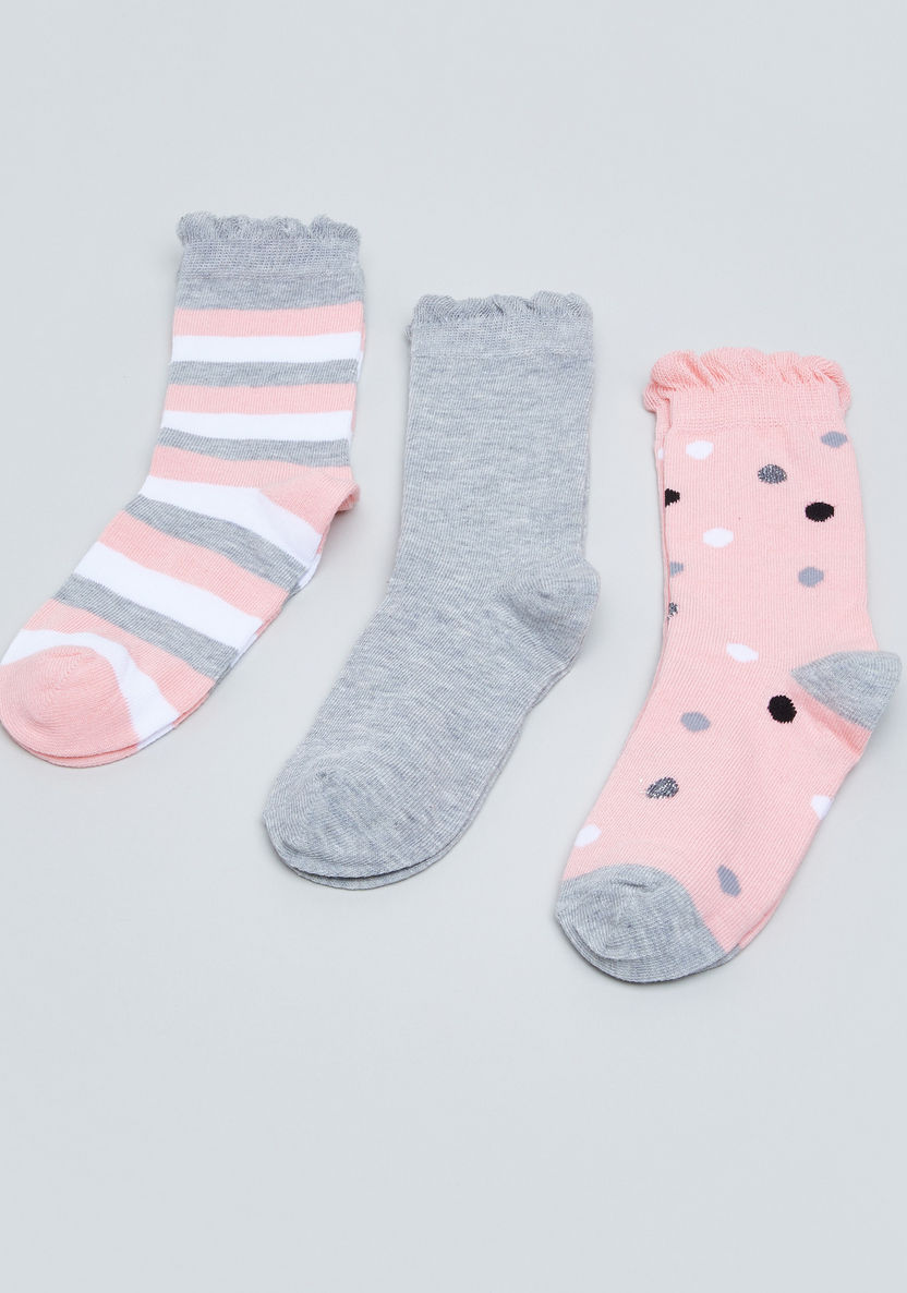 Juniors Ruffle Detail Socks - Set of 3-Socks-image-0