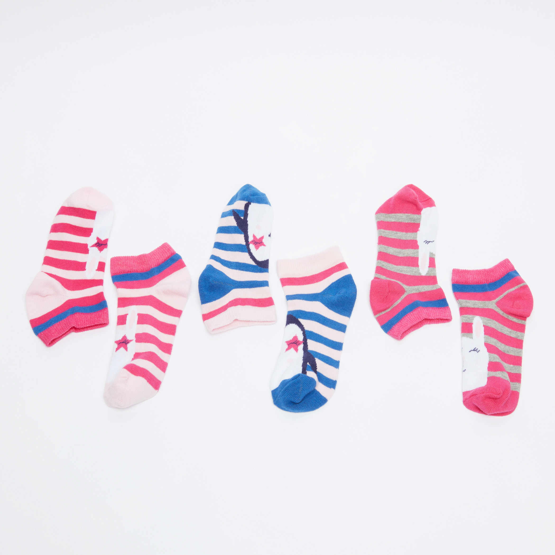 Juniors Striped Ankle Length Socks - Set of 3-girls-accessories-socks-image-2