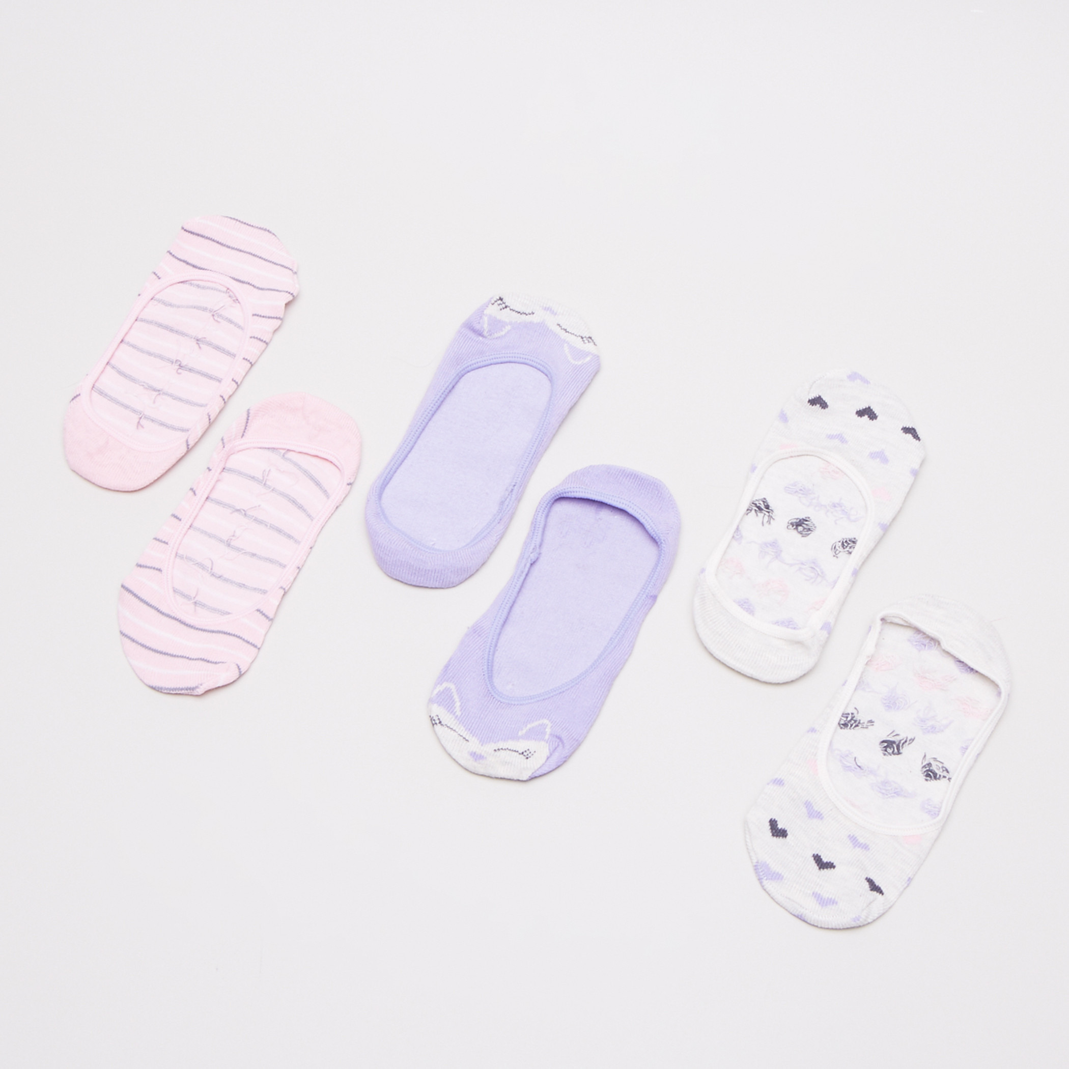 Juniors Liner Socks With Heart - 3 Pack-girls-accessories-socks-image-2
