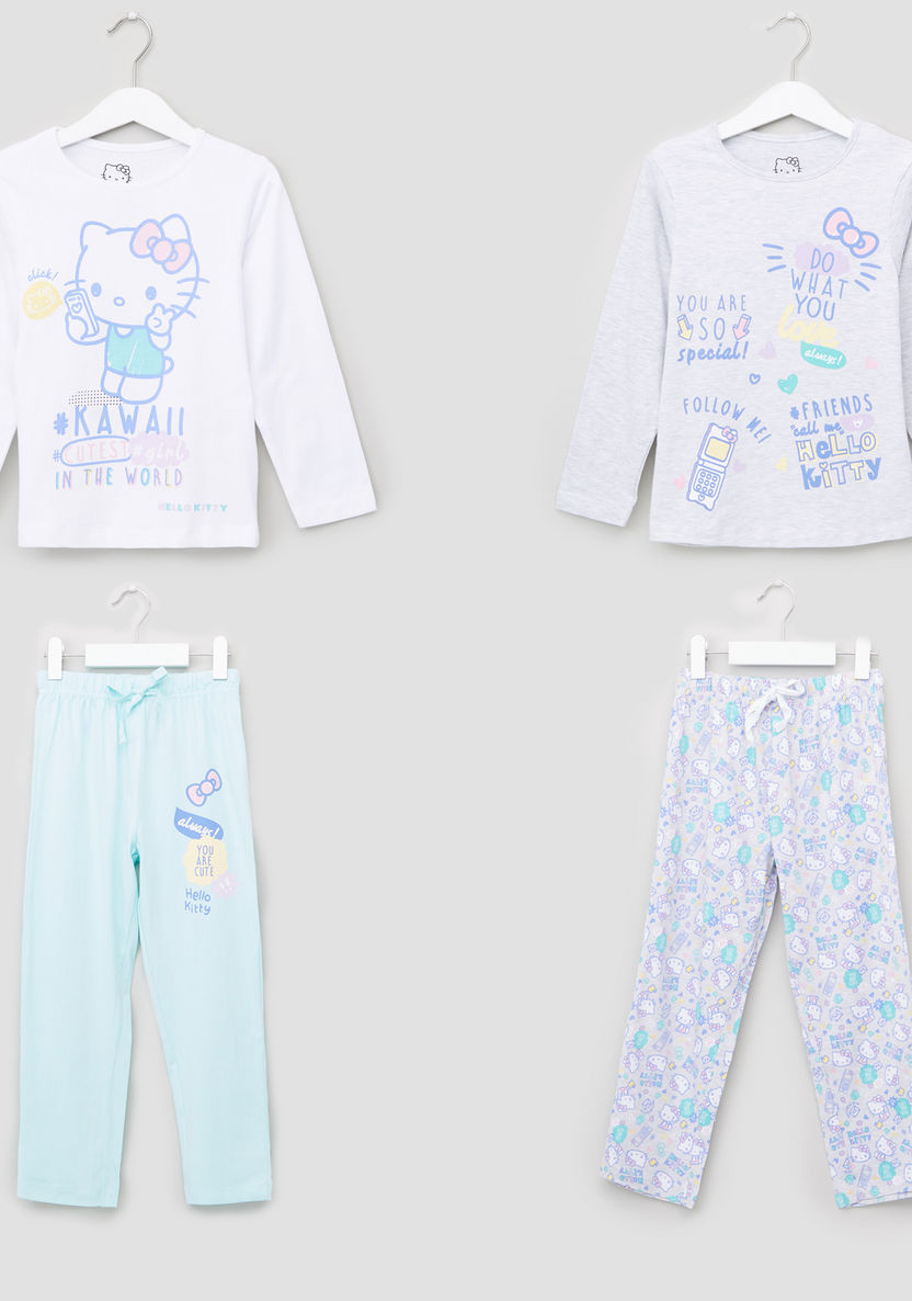 Hello Kitty Printed 4-Piece Clothing Set-Nightwear-image-0
