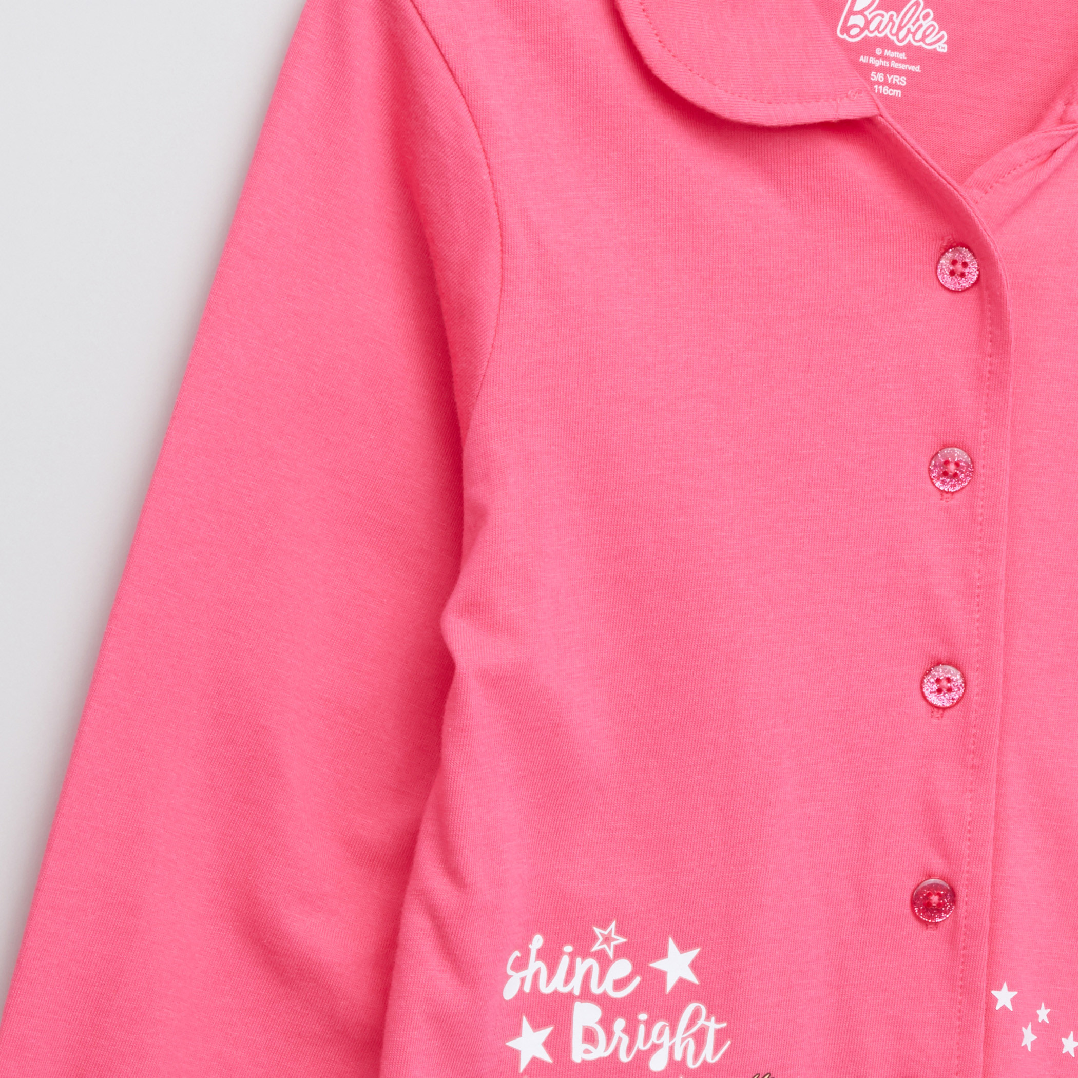 طقم بيجامة من بنطال و تيشيرت بطبعات باربي-girls-clothing-nightwear-image-3