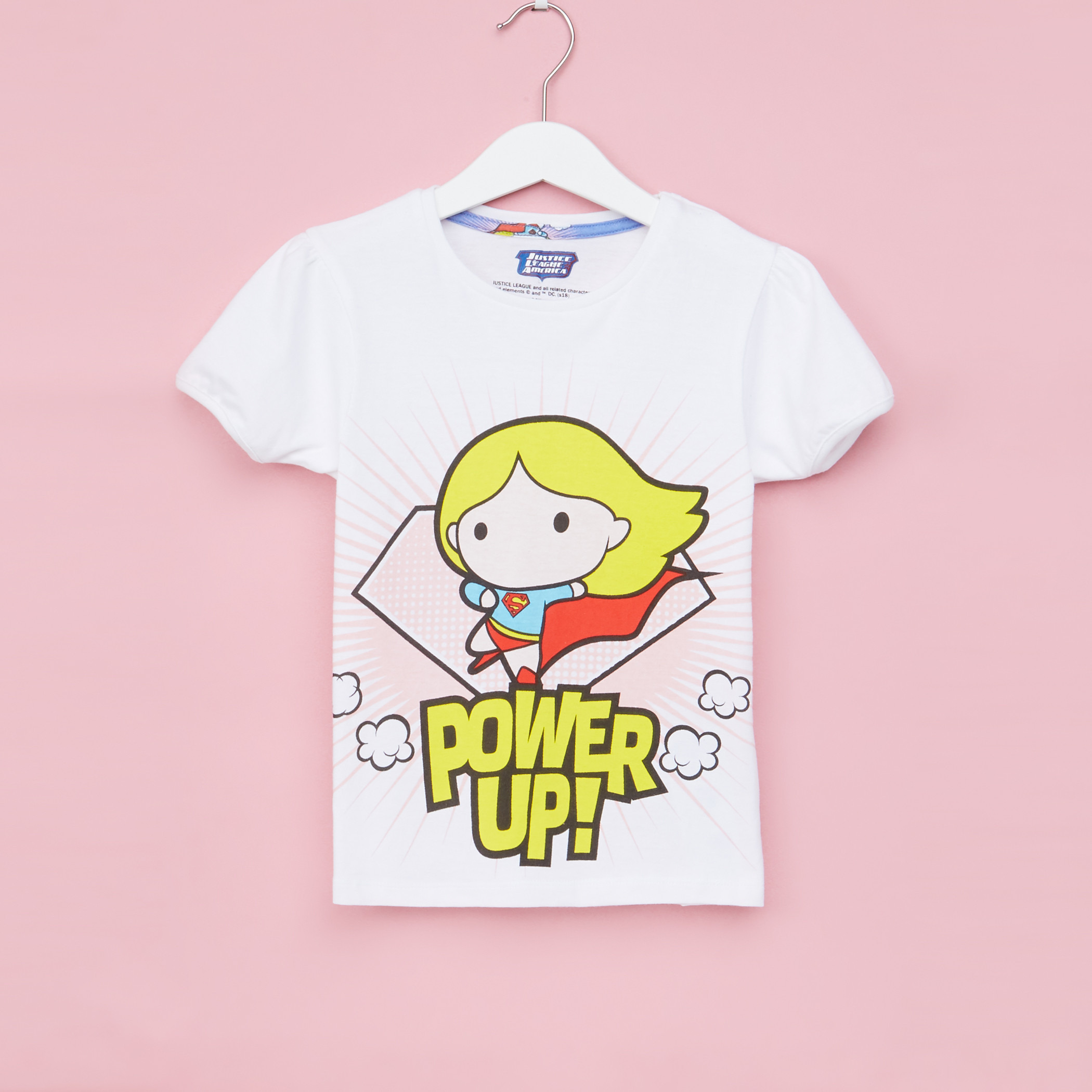 Supergirl Printed T-Shirt and Pyjama Set-girls-clothing-nightwear-image-2