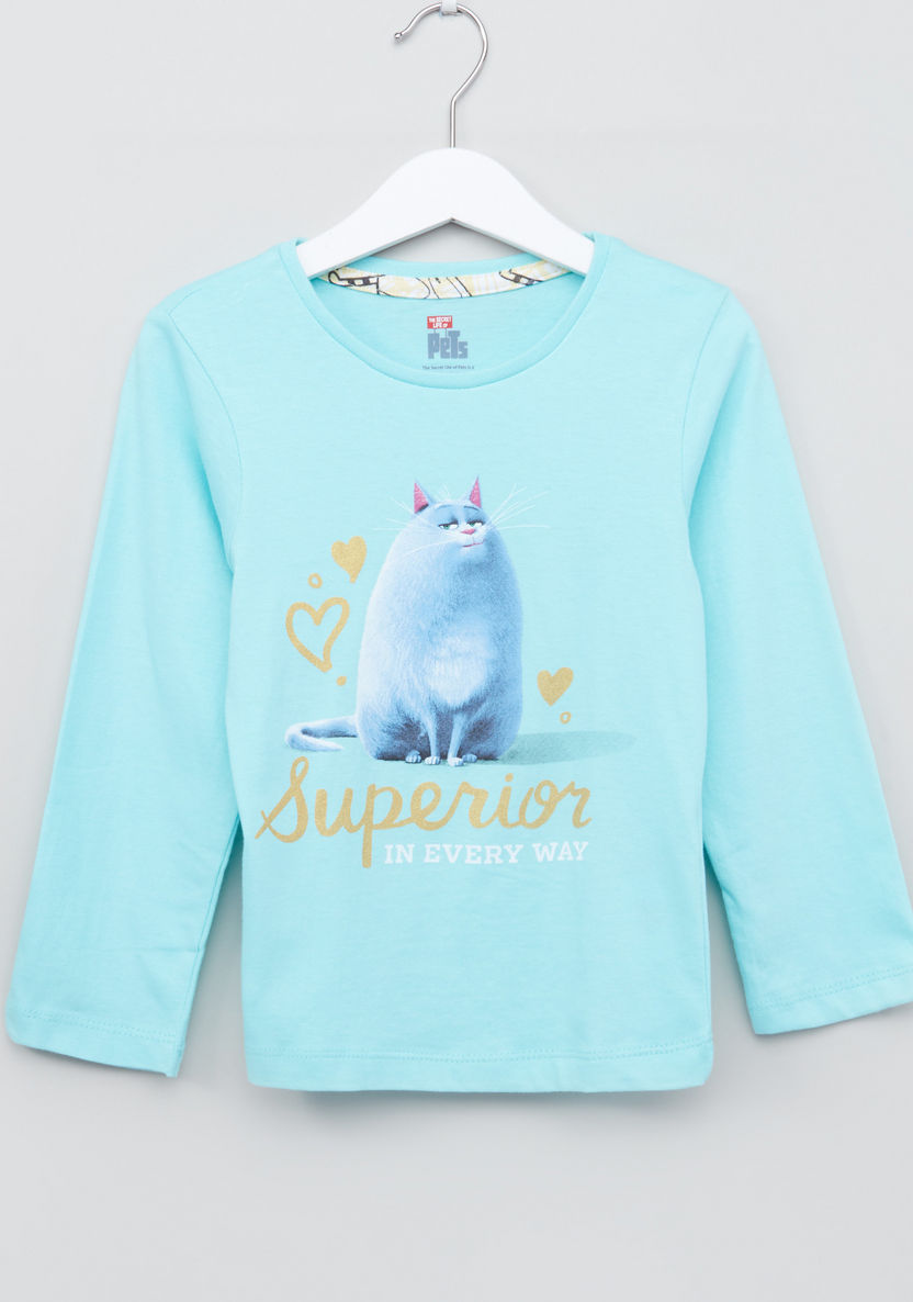 The Secret Life of Pets Printed T-shirt and Pyjama Set-Nightwear-image-1