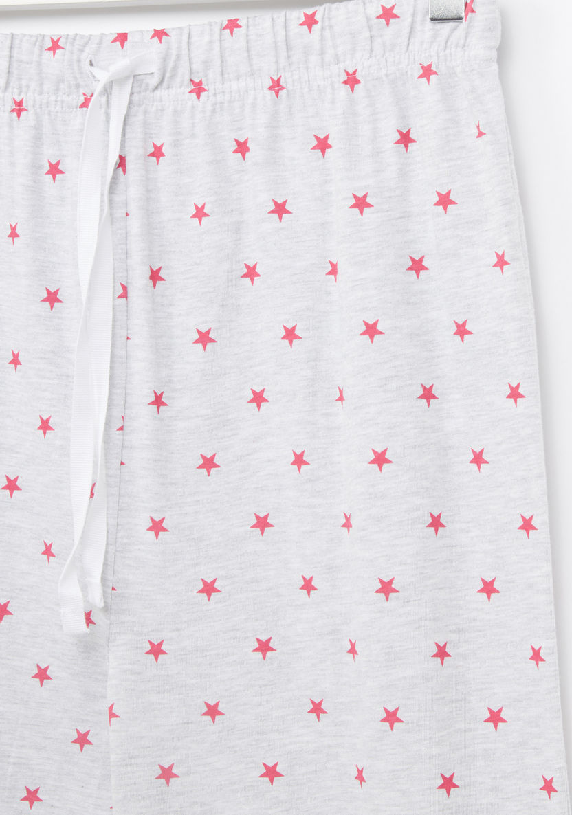 Juniors Star Printed T-shirt and Pyjama set-Clothes Sets-image-4
