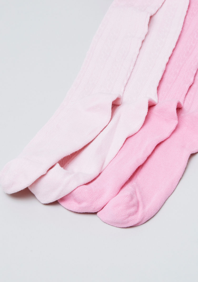 Juniors Jacquard Cotton Tights - Set of 2-Socks-image-2