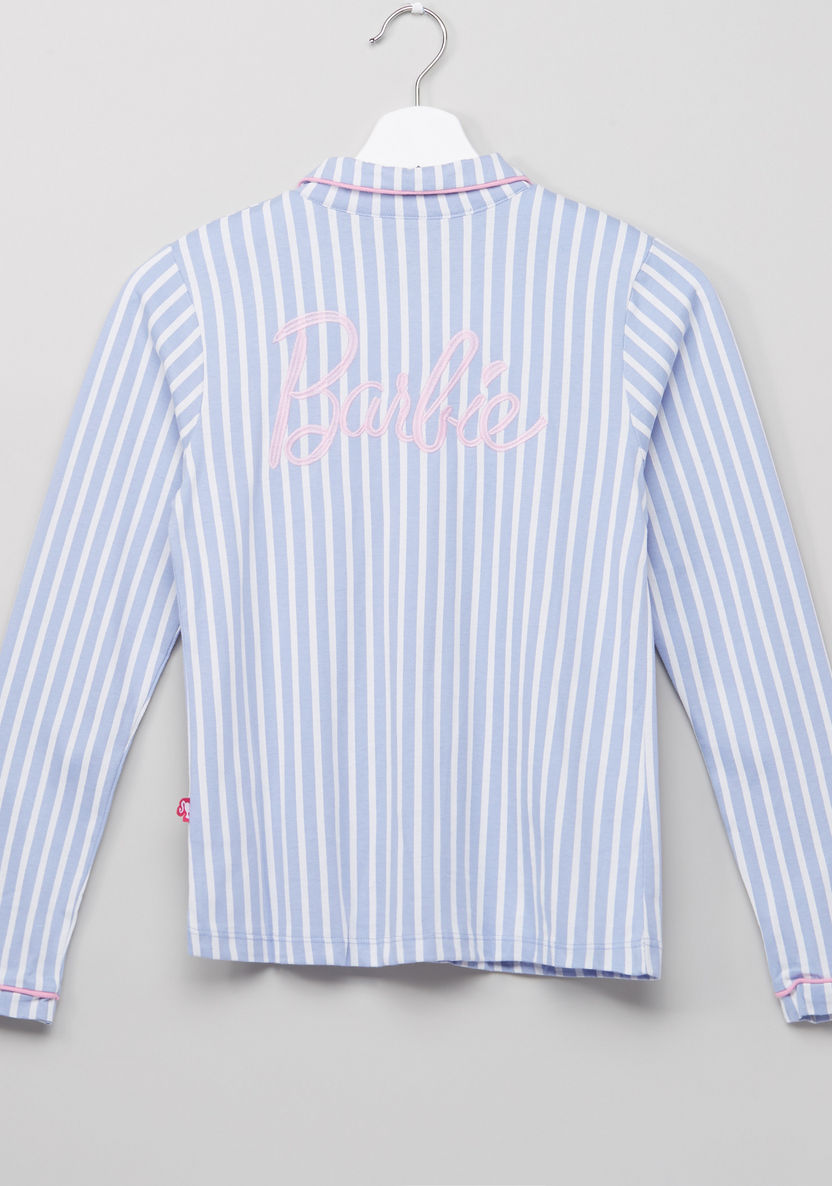 Barbie Striped Shirt and Pyjama Set-Nightwear-image-3
