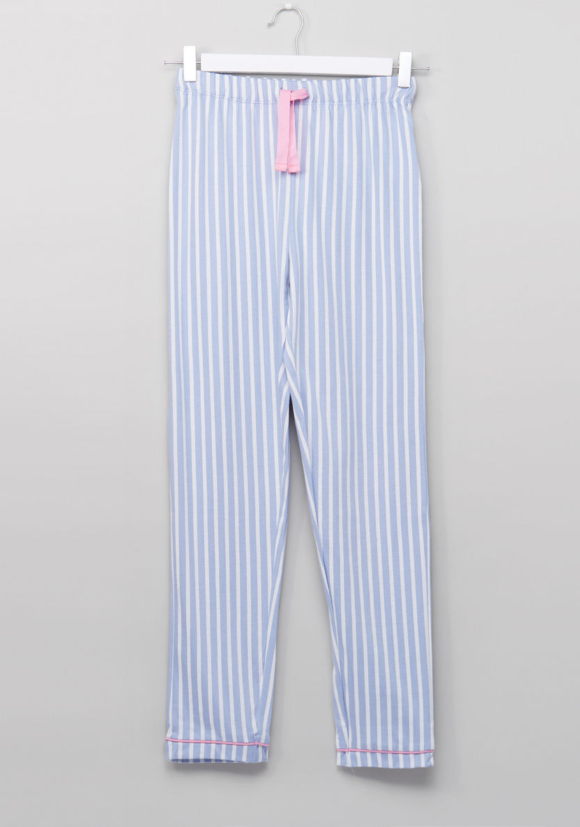 Barbie Striped Shirt and Pyjama Set-Nightwear-image-4