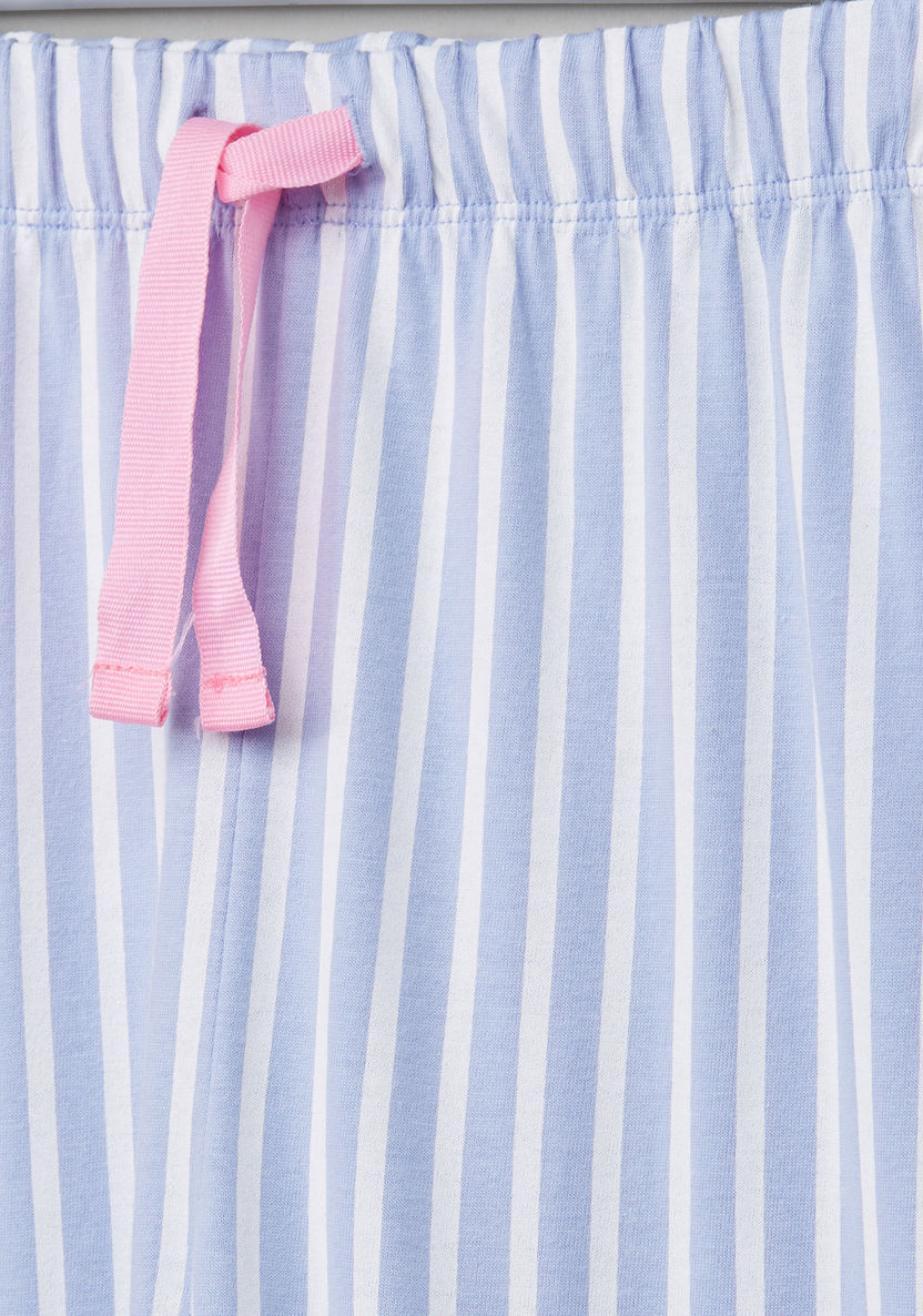 Barbie Striped Shirt and Pyjama Set-Nightwear-image-5