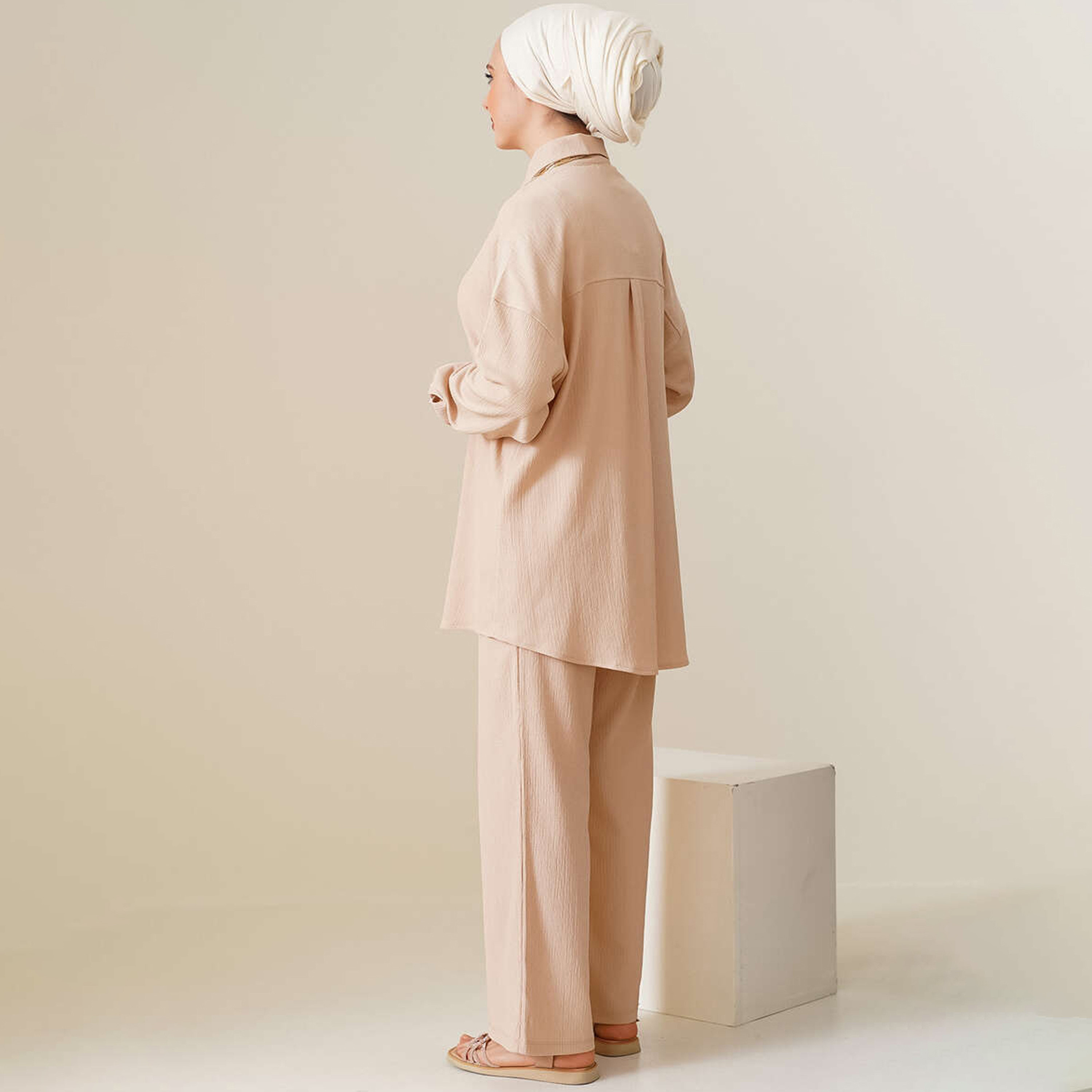 Bigdart Textured Drop Shoulder Sleeves Women's Tunic & Trousers Set-women-clothing-coordsets-image-7