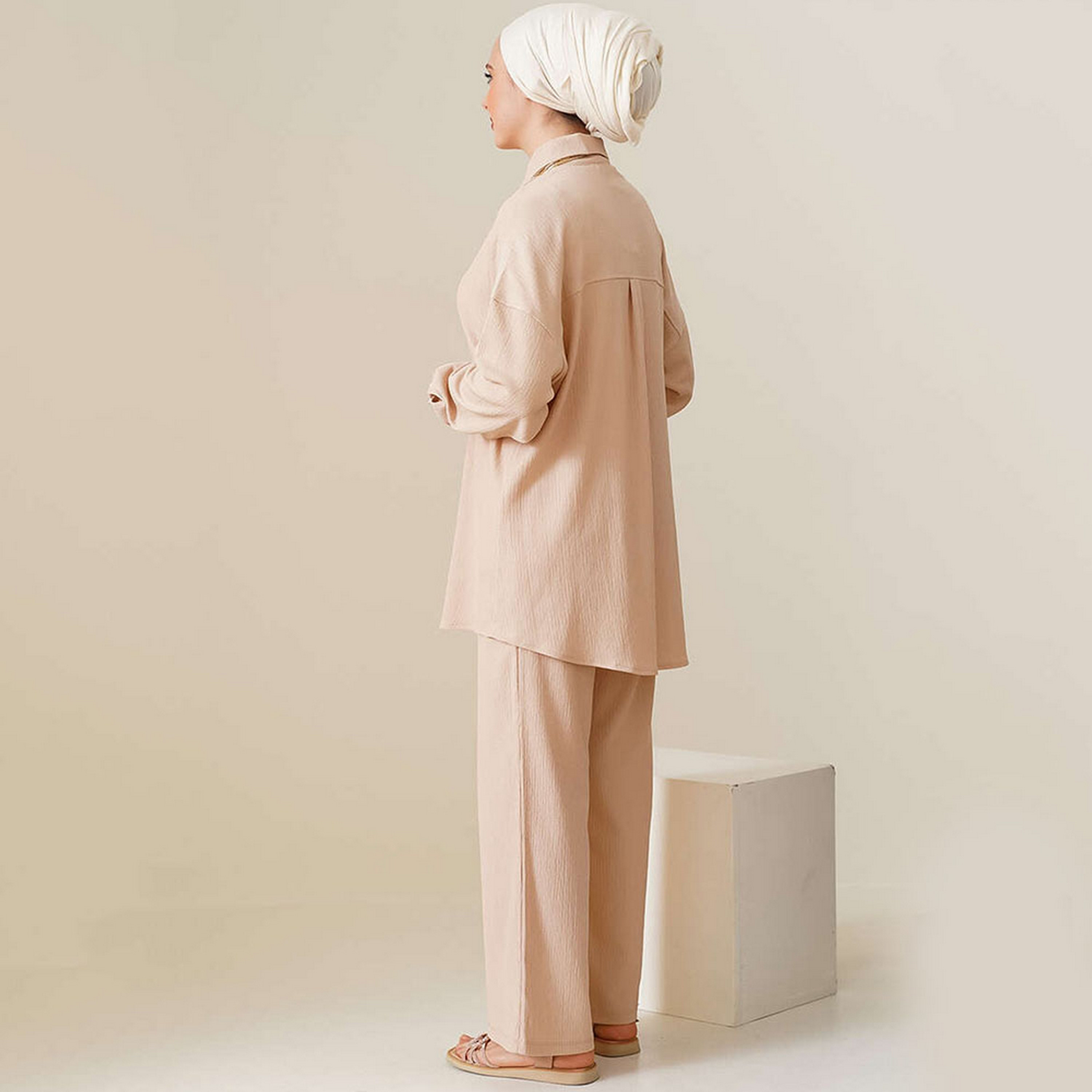 Bigdart Textured Drop Shoulder Sleeves Women's Tunic & Trousers Set-women-clothing-coordsets-image-3