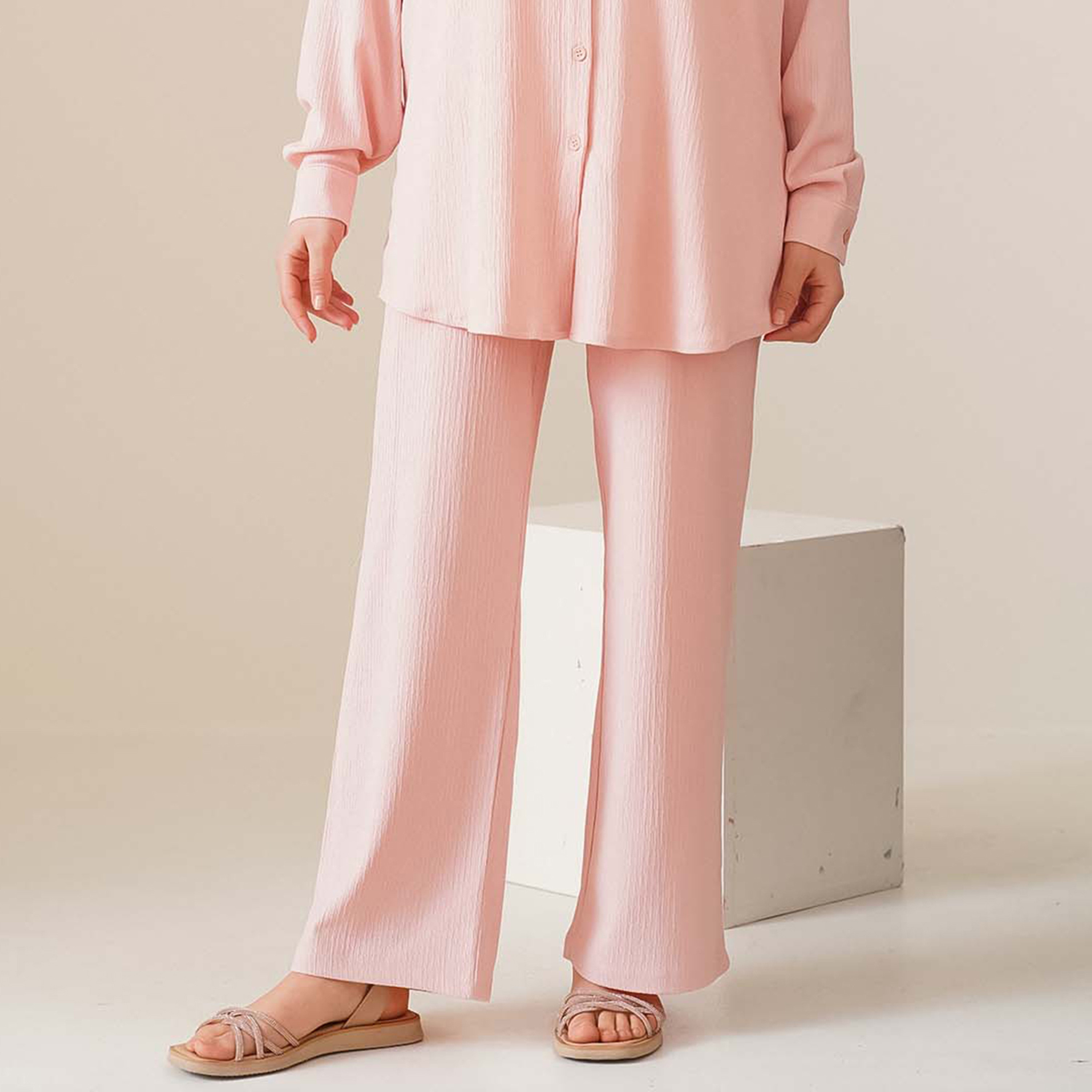 Bigdart Textured Drop Shoulder Sleeves Women's Tunic & Trousers Set-women-clothing-coordsets-image-3