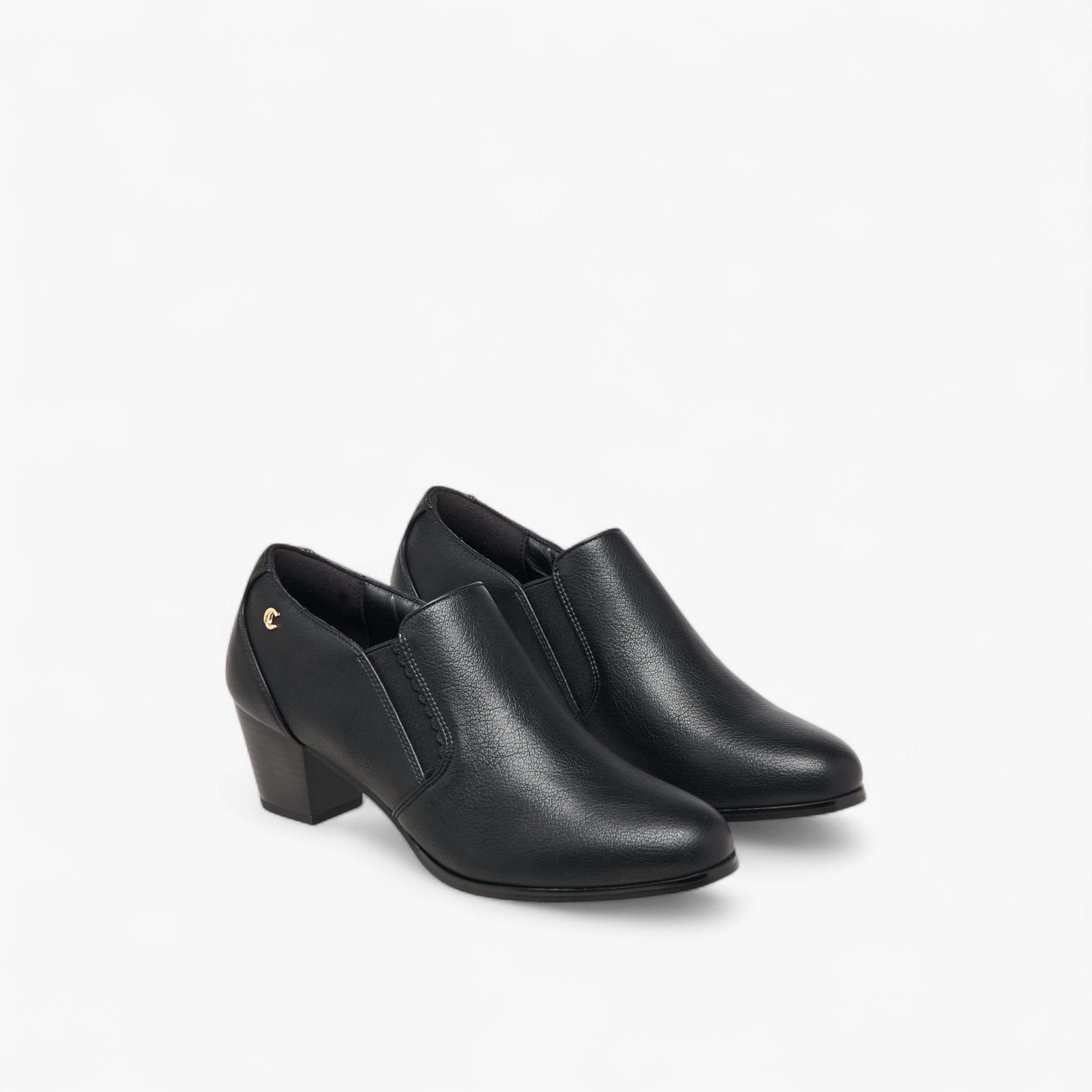 Le Confort Textured Slip-On Ankle Boots with Block Heels-women-shoes-boots-image-1