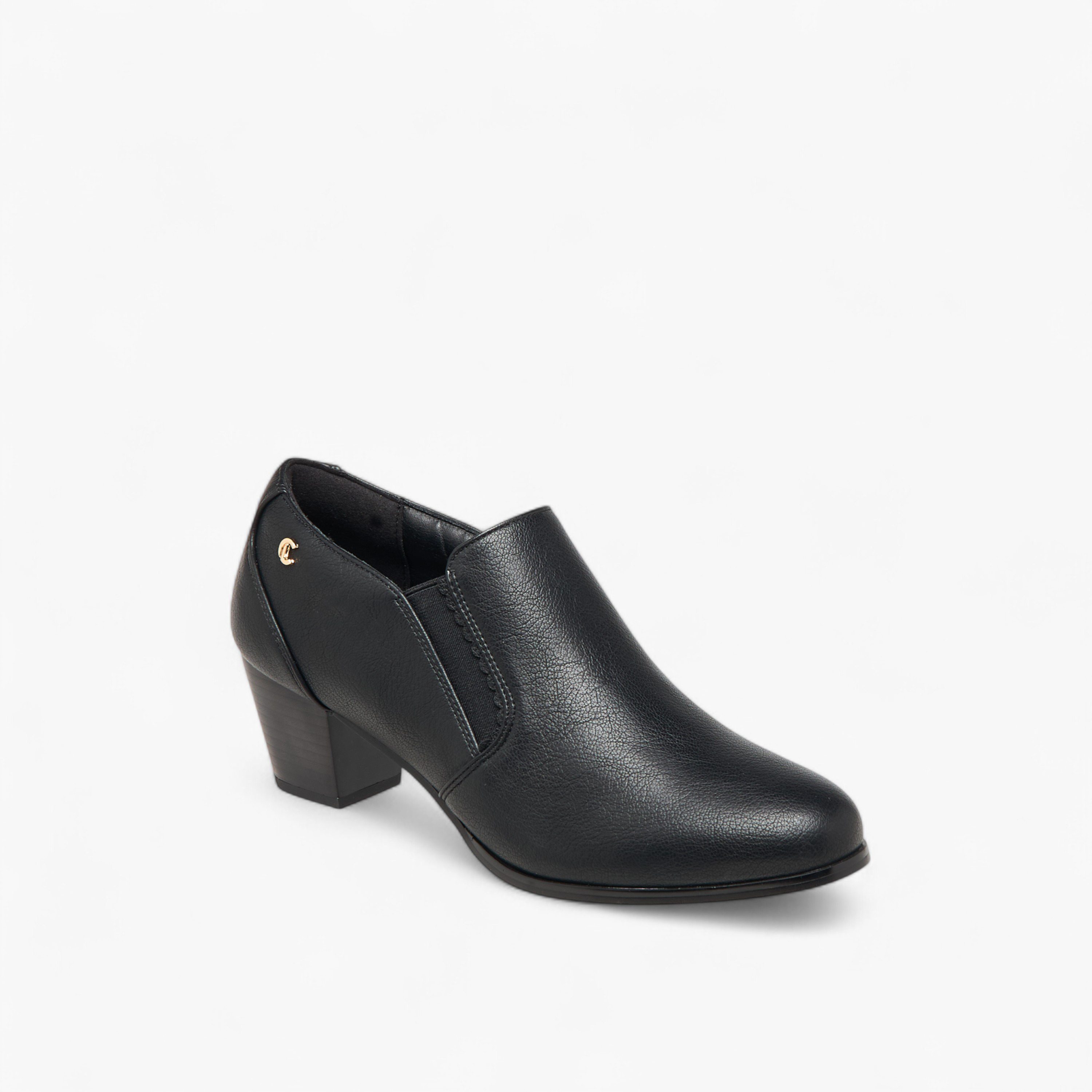Le Confort Textured Slip-On Ankle Boots with Block Heels-women-shoes-boots-image-2