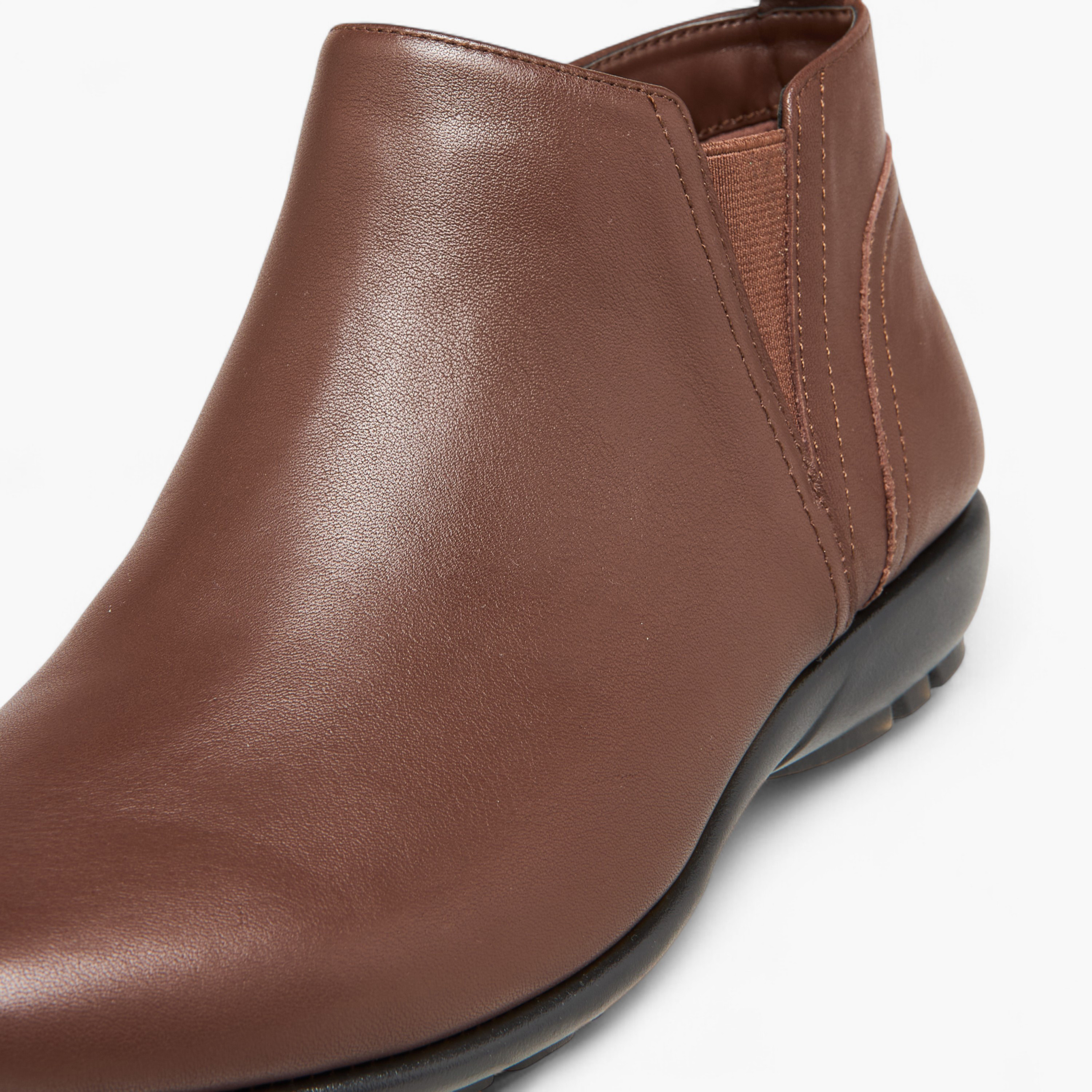 Le Confort Textured Slip-On Ankle Boots with Block Heels-women-shoes-boots-image-4