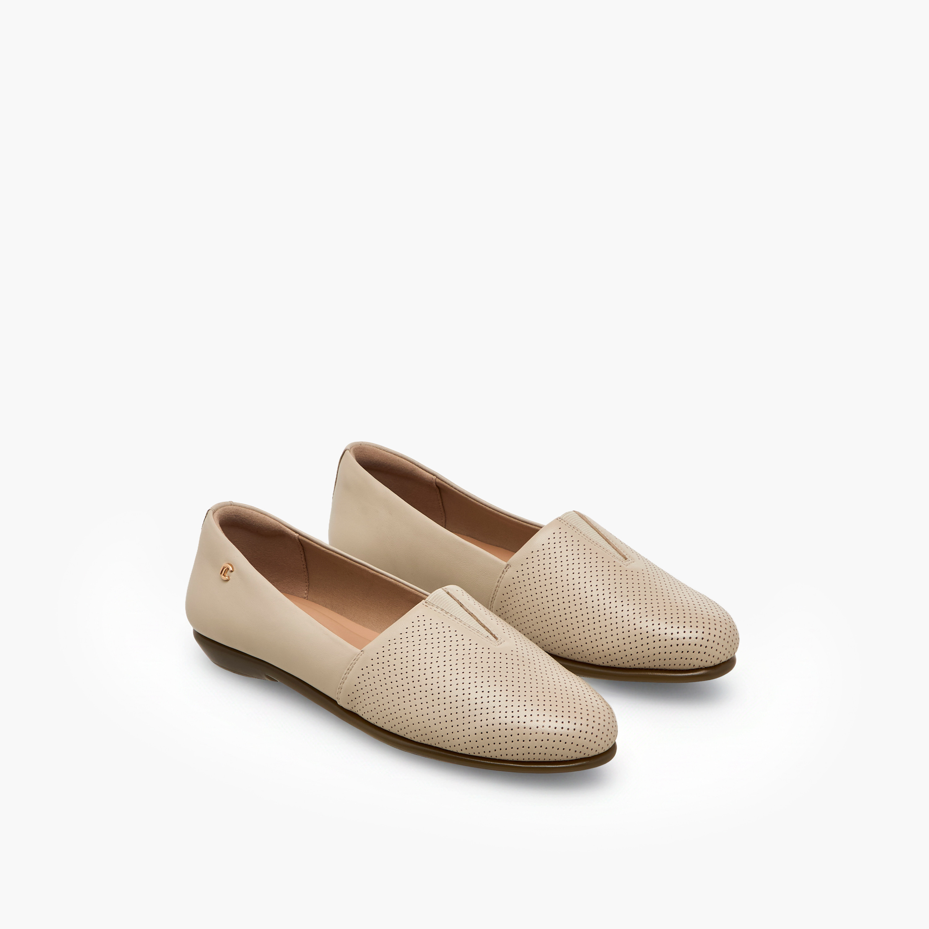 Le Confort Women Perforated Leather Loafers-women-shoes-flats-loafers-image-1