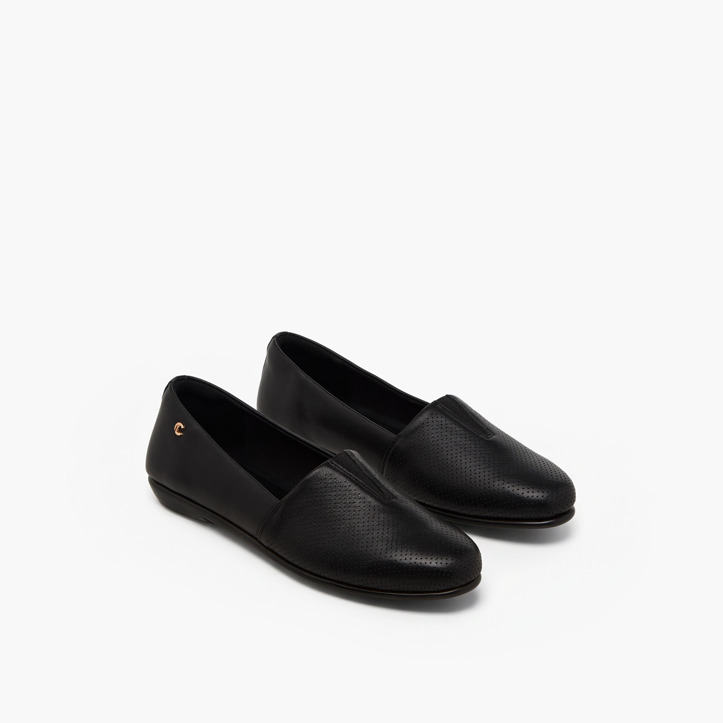 Le Confort Women Perforated Leather Loafers-women-shoes-flats-loafers-image-1