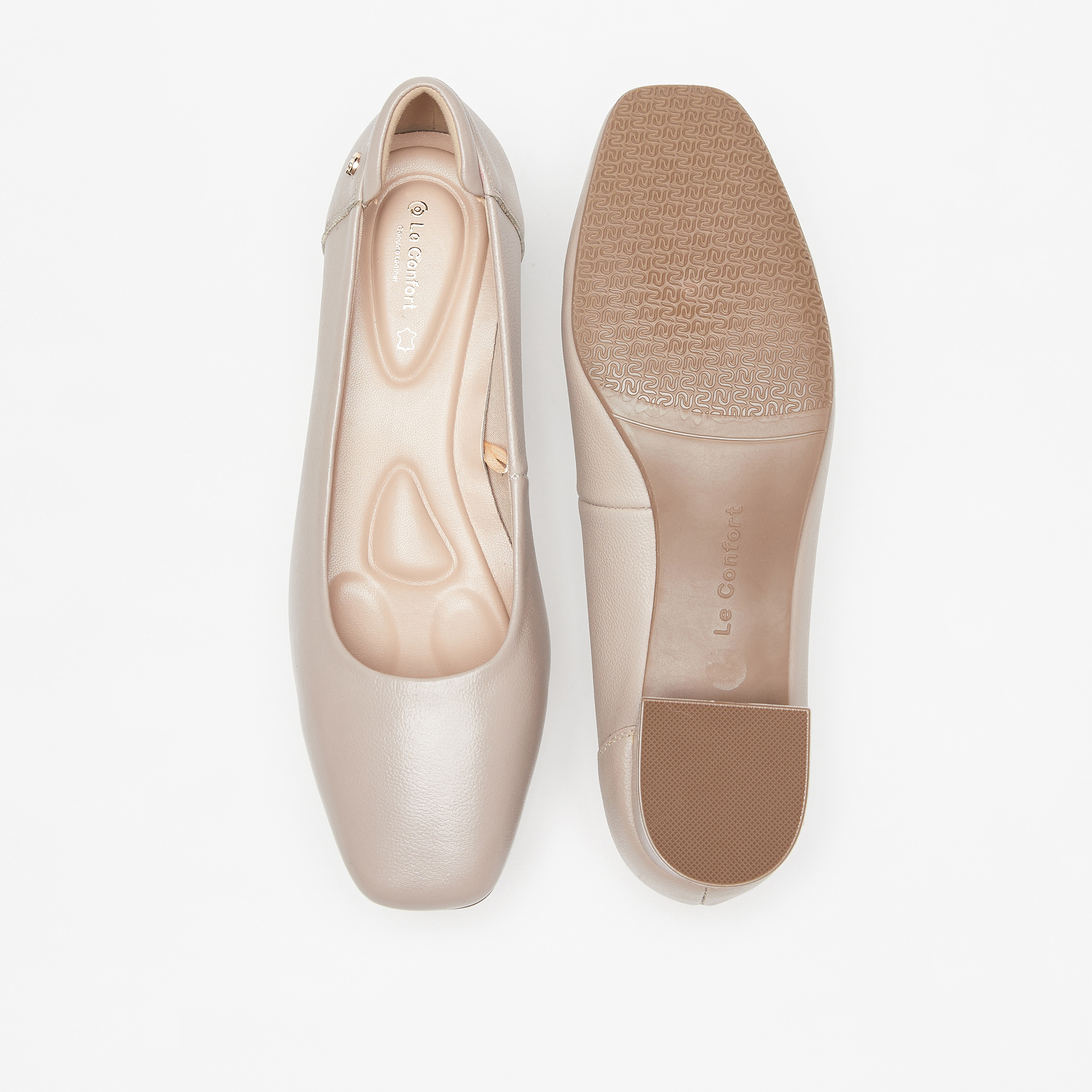 حذاء جلد سهل الارتداء سادة بكعب سميك من لو كونفورت -women-shoes-heels-image-4