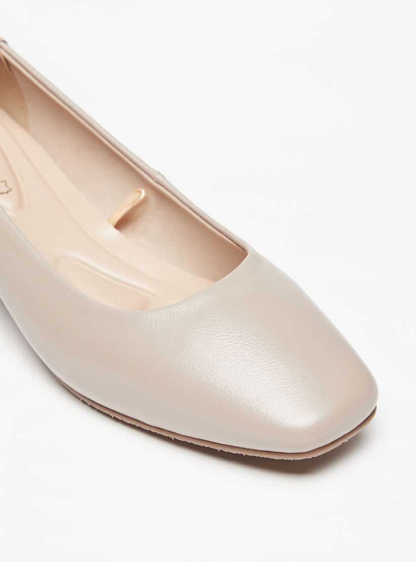 حذاء جلد سهل الارتداء سادة بكعب سميك من لو كونفورت -women-shoes-heels-image-5