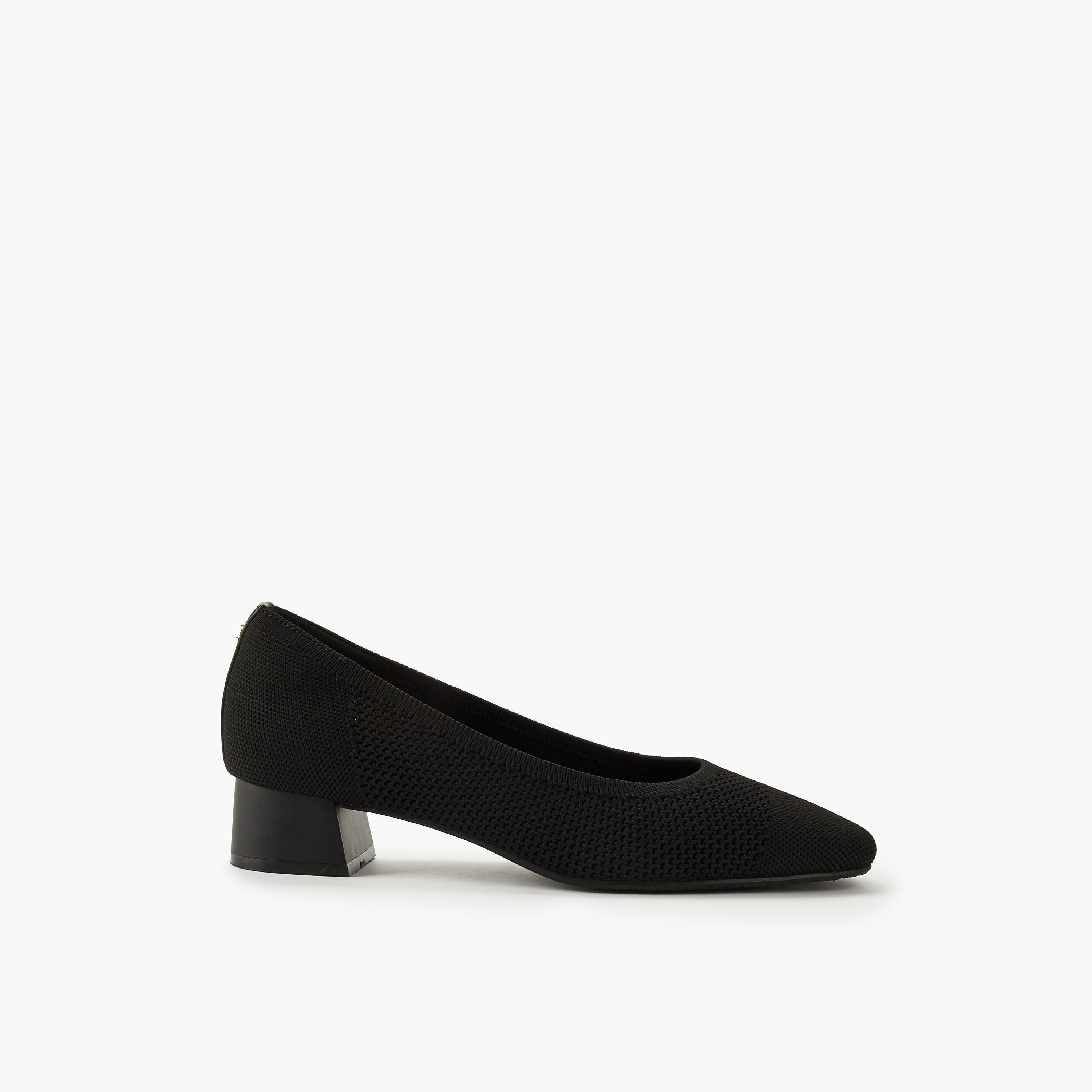 حذاء كلاسيكي شبكي مريح سهل الارتداء بارز الملمس بكعب سميك من لو كونفورت-women-shoes-heels-image-3