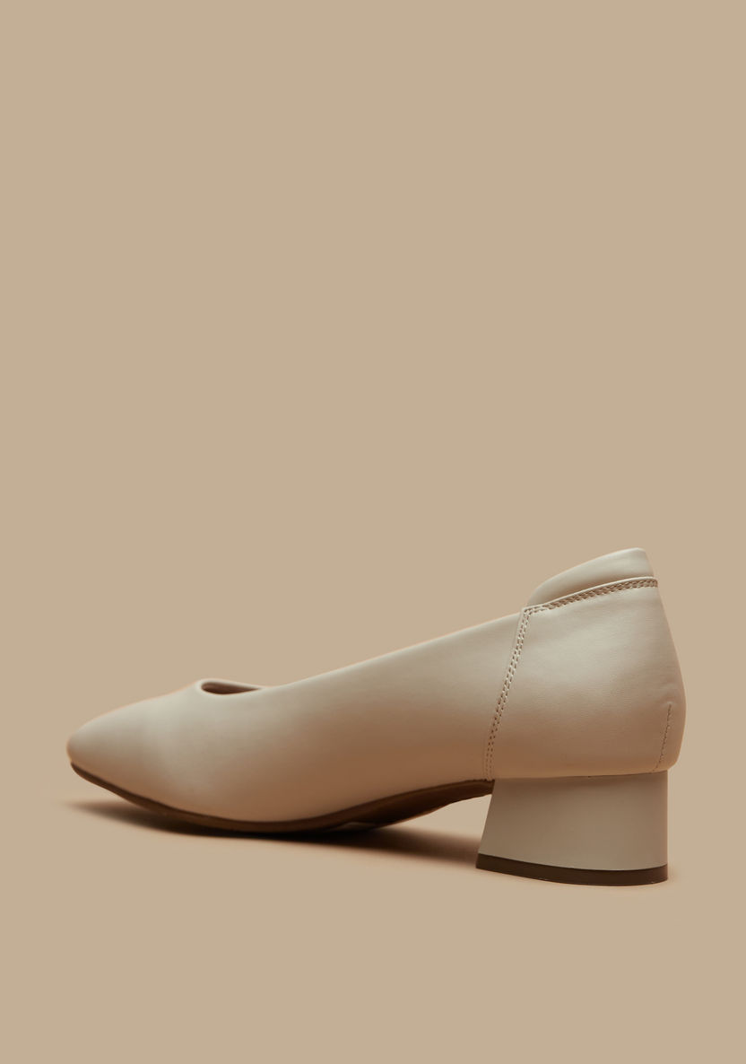 Le Confort Solid Slip-On Shoes with Block Heels-Women%27s Heel Shoes-image-2