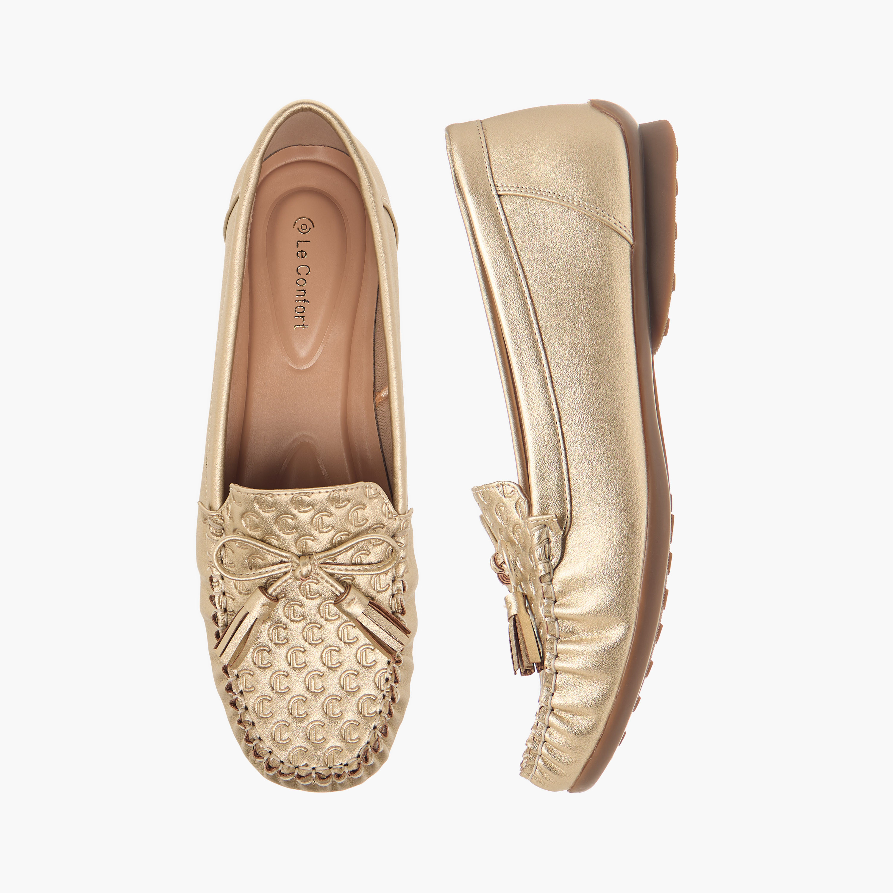 حذاء موكاسين سهل الارتداء مريح بزينة فيونكة من لو كونفورت-women-shoes-flats-loafers-image-1