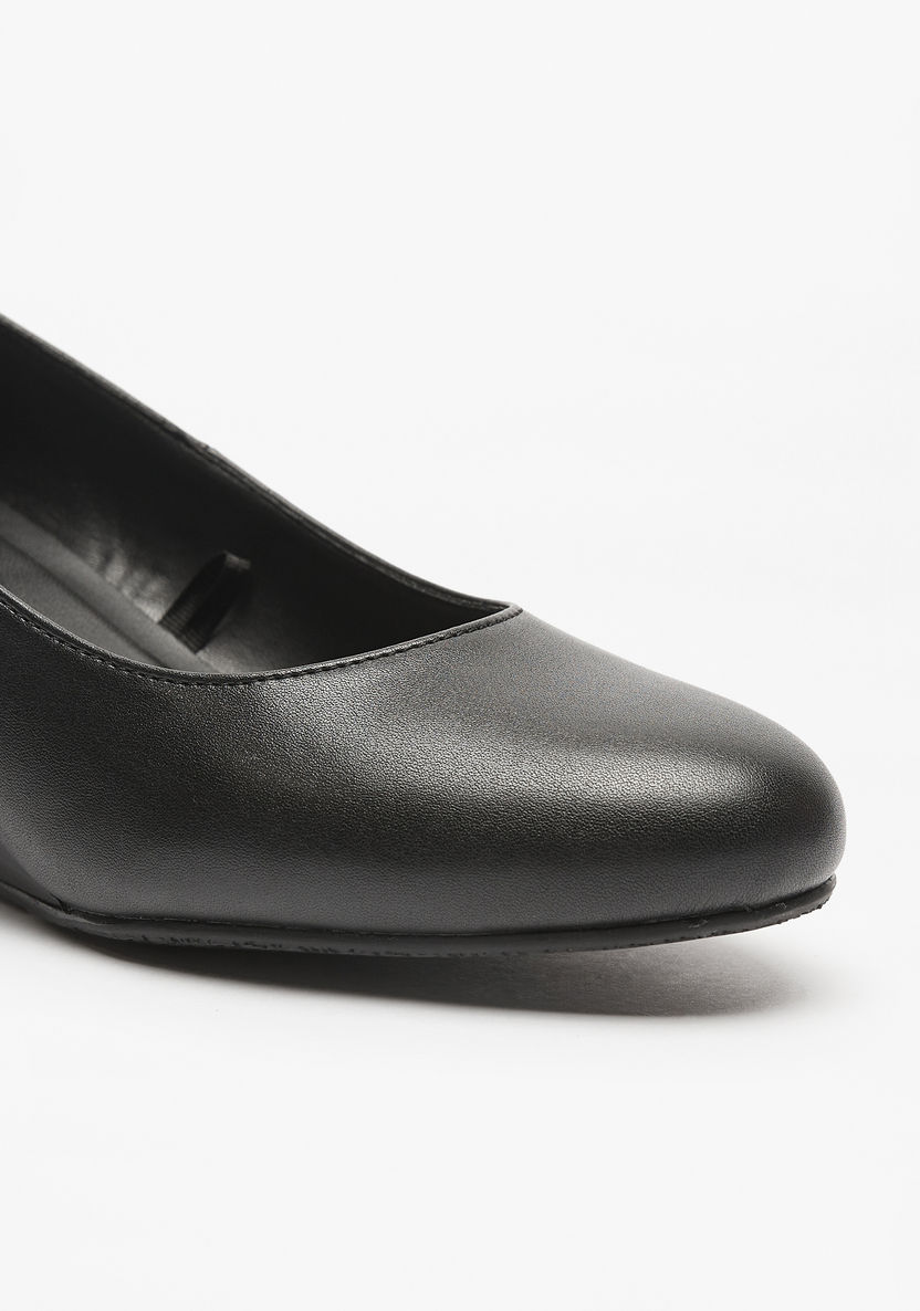 Le Confort Solid Slip-On Wedge Heels Shoes-Women%27s Heel Shoes-image-6