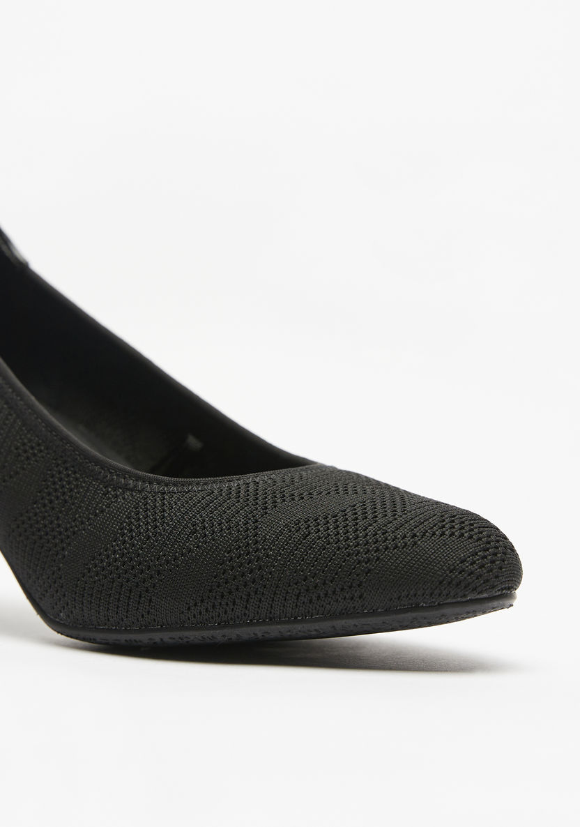 Le Confort Textured Slip-On Pumps with Stiletto Heels-Women%27s Heel Shoes-image-6
