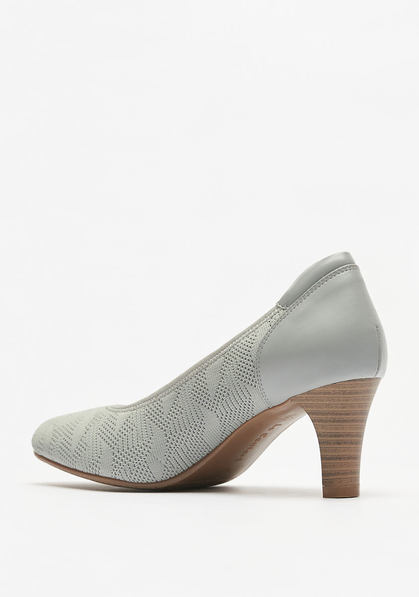 Le Confort Textured Slip-On Pumps with Stiletto Heels-Women%27s Heel Shoes-image-2