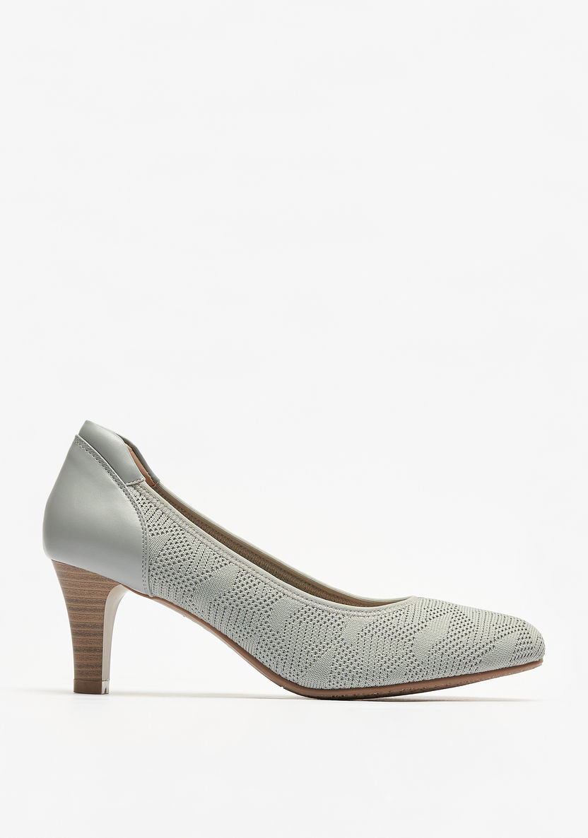 Le Confort Textured Slip-On Pumps with Stiletto Heels-Women%27s Heel Shoes-image-3
