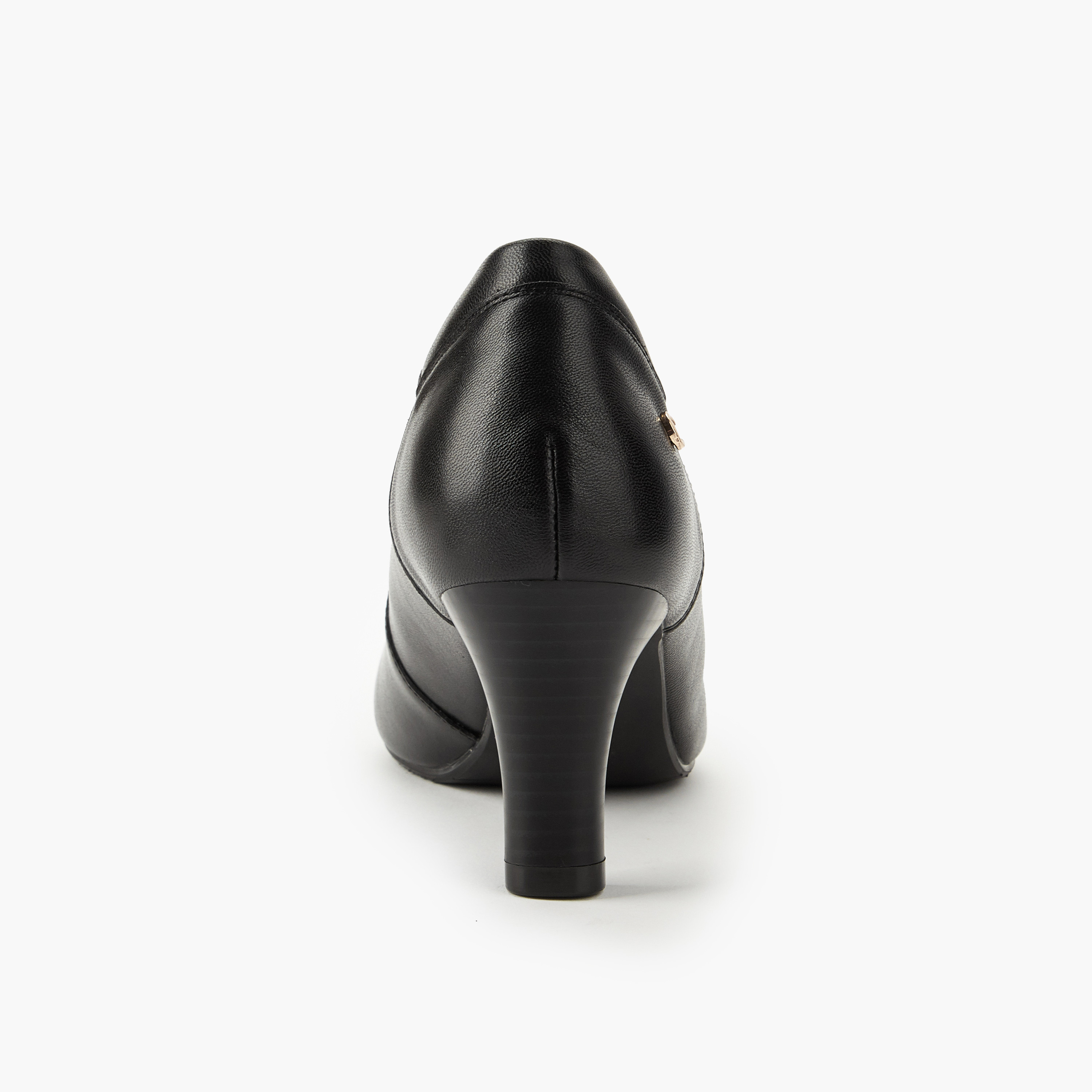 Le Confort Solid Pointed Toe Leather Pumps with Block Heels-women-shoes-heels-image-5