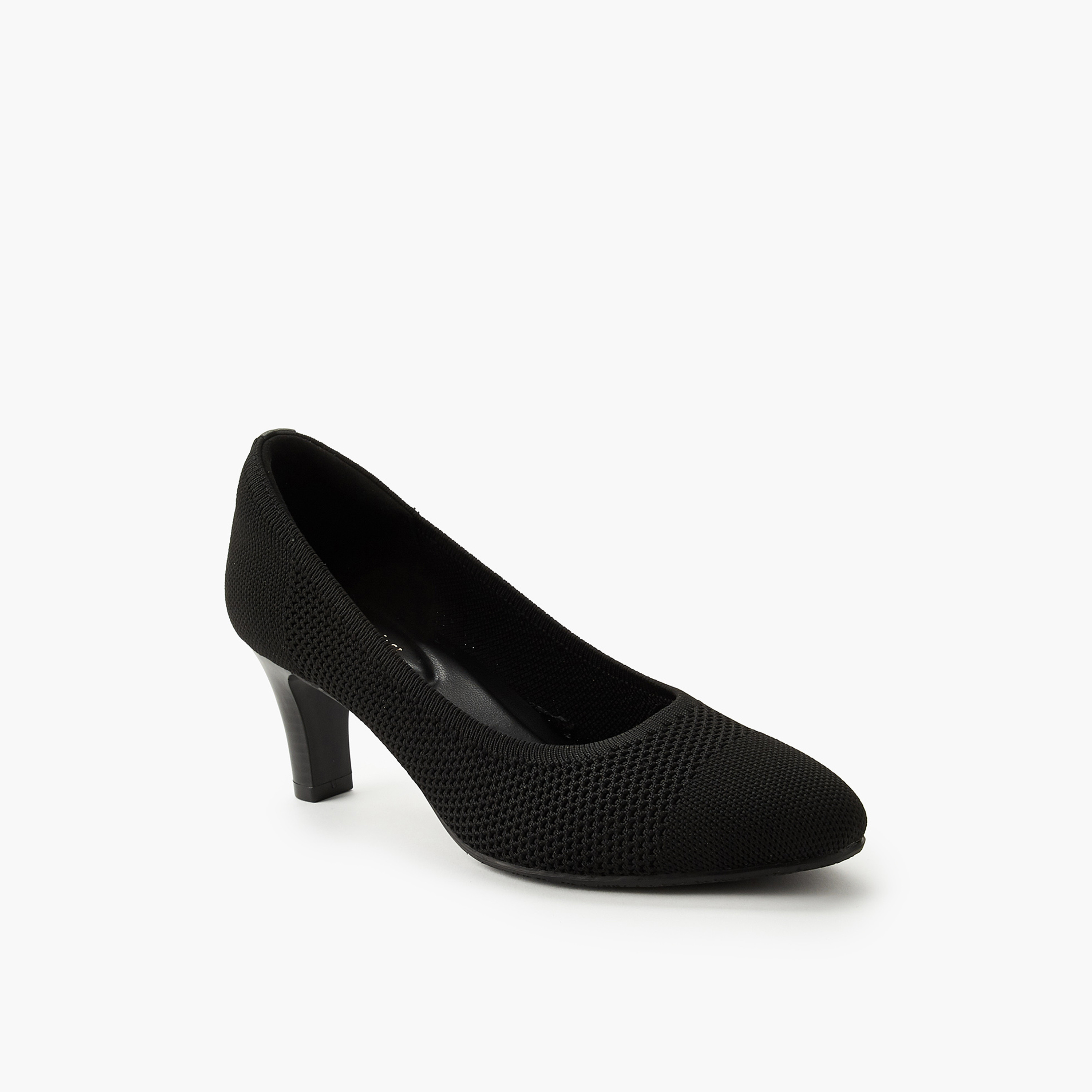 حذاء كلاسيكي فلاي نيت سهل الارتداء بارز الملمس بكعب مخروطي من لو كونفورت-women-shoes-heels-image-2