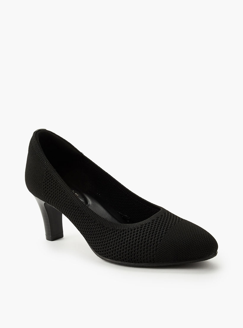 حذاء كلاسيكي فلاي نيت سهل الارتداء بارز الملمس بكعب مخروطي من لو كونفورت-women-shoes-heels-image-2