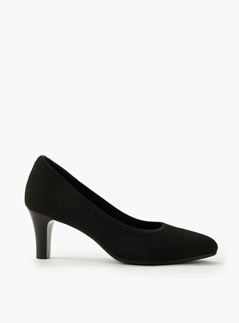 حذاء كلاسيكي فلاي نيت سهل الارتداء بارز الملمس بكعب مخروطي من لو كونفورت-women-shoes-heels-image-3