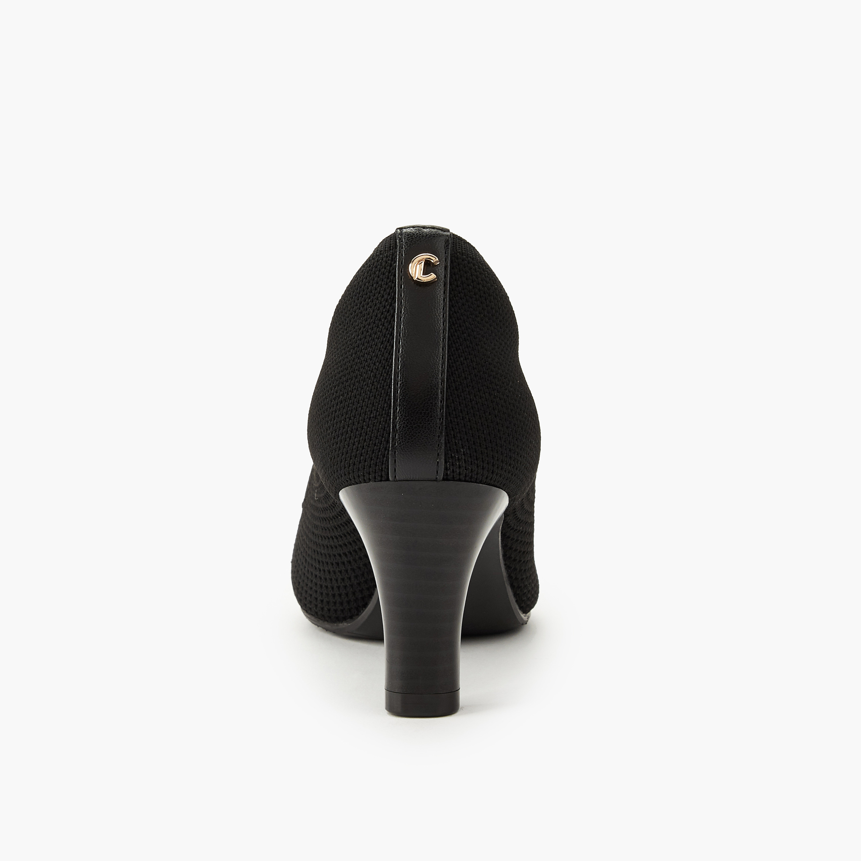 حذاء كلاسيكي فلاي نيت سهل الارتداء بارز الملمس بكعب مخروطي من لو كونفورت-women-shoes-heels-image-5