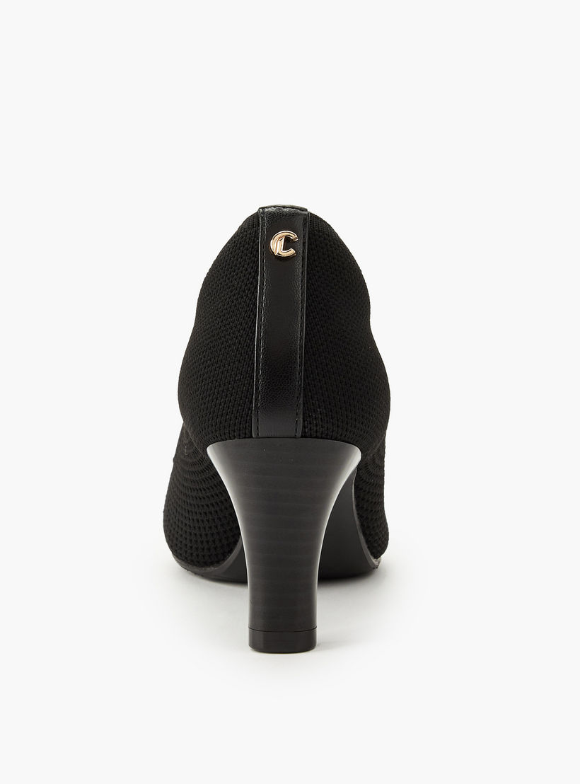 حذاء كلاسيكي فلاي نيت سهل الارتداء بارز الملمس بكعب مخروطي من لو كونفورت-women-shoes-heels-image-5