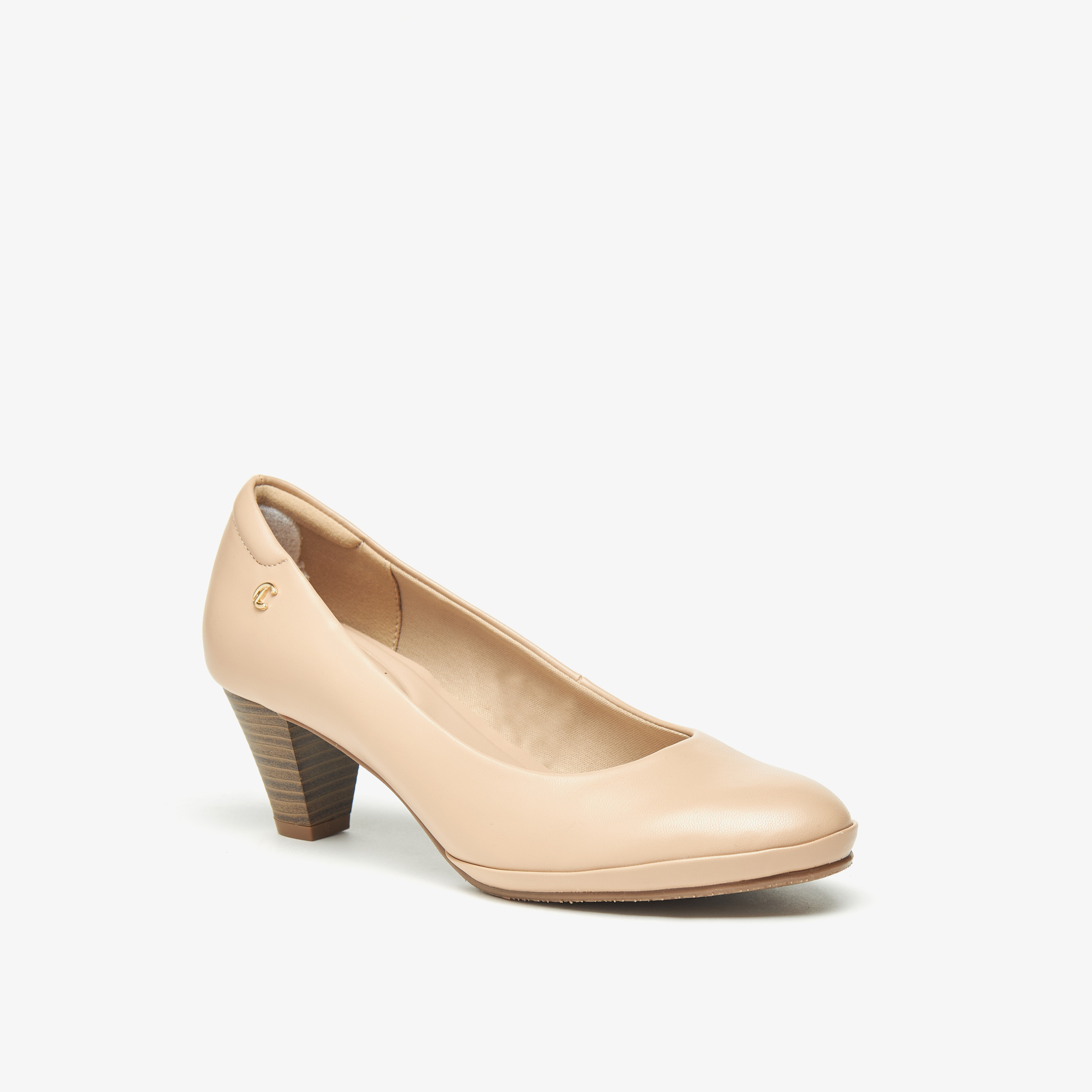 Shop Le Confort Solid Slip On Comfort Pumps with Cone Heels Online Splash Kuwait