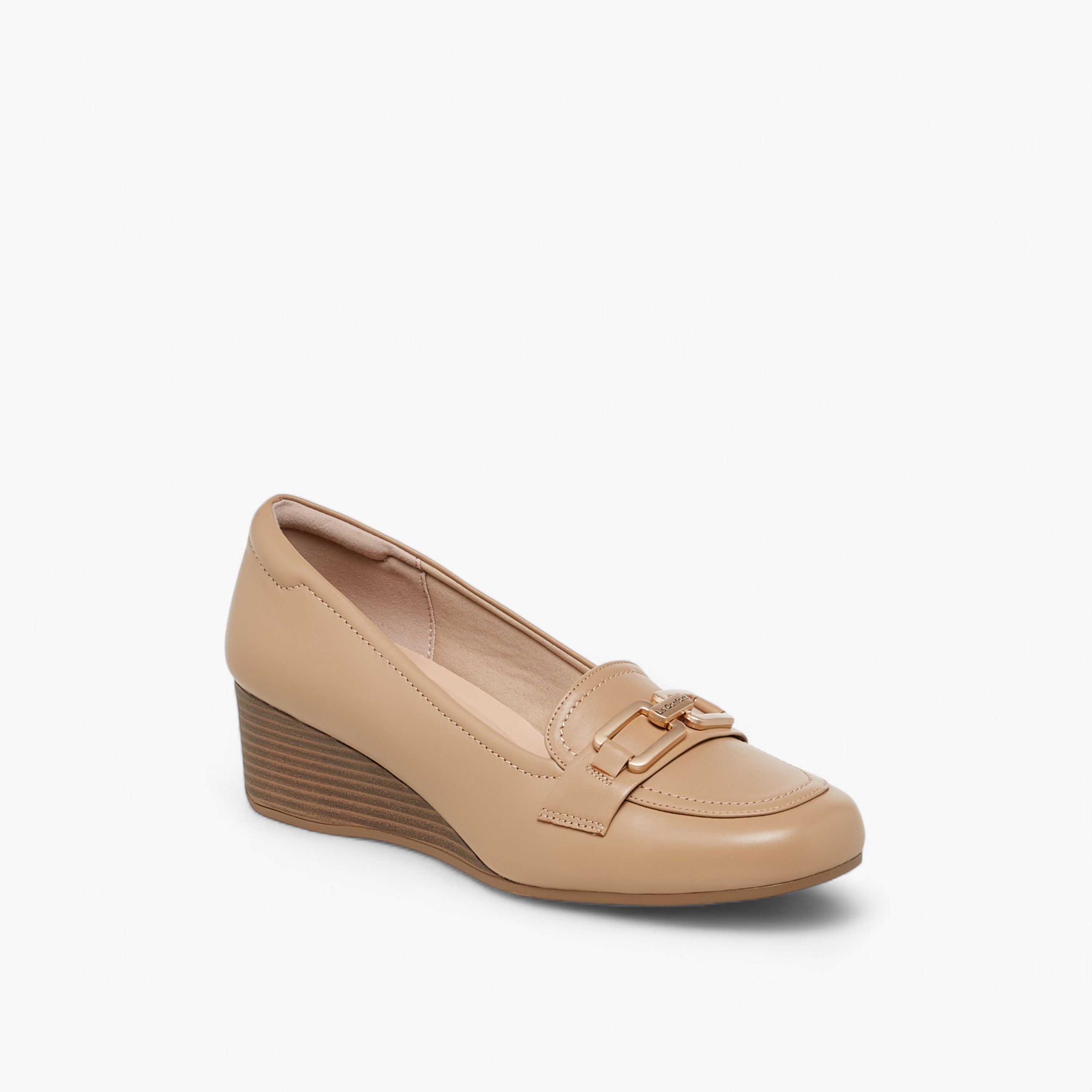 Le Confort Metal Accent Slip-On Loafers with Wedge Heel-women-shoes-heels-image-2