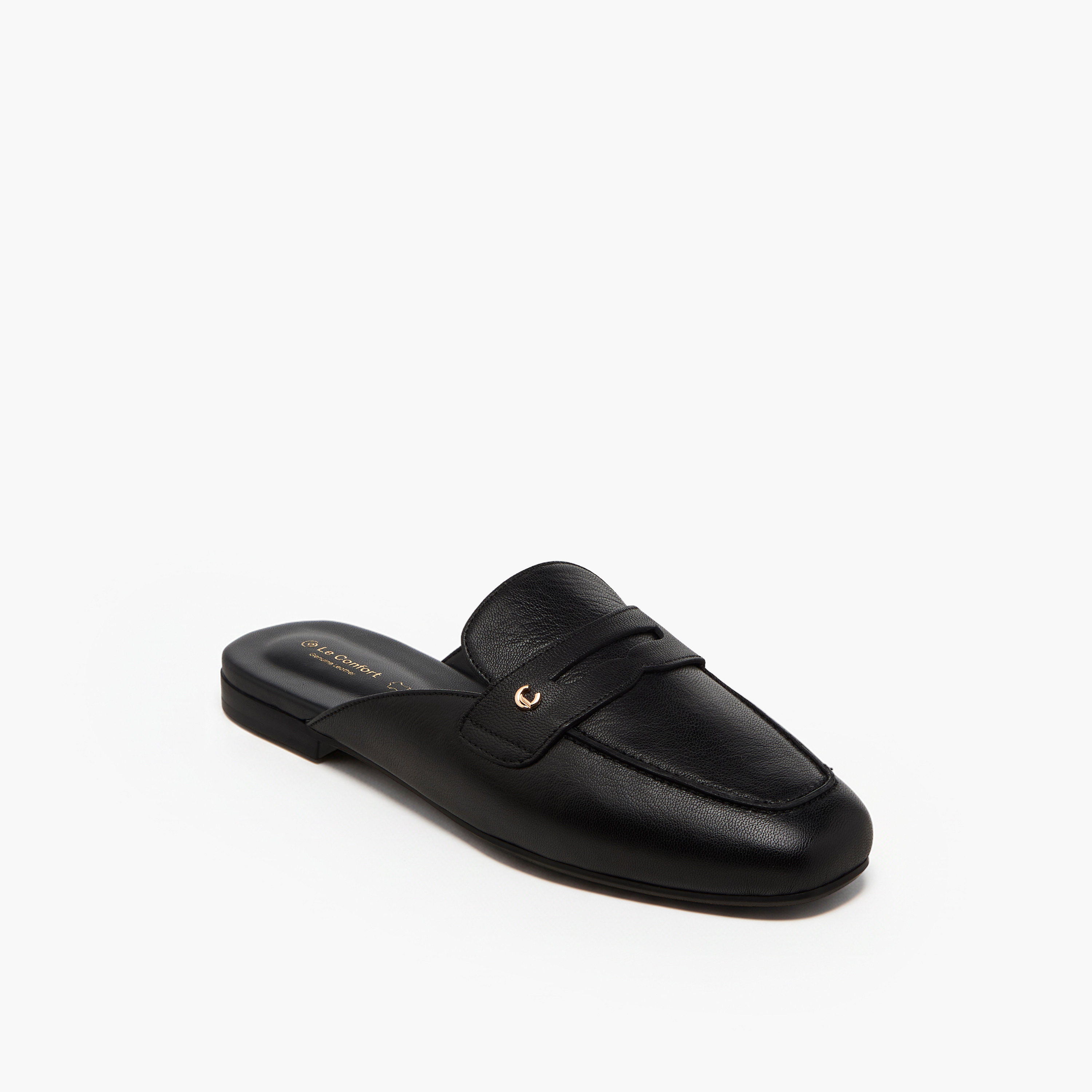 Le Confort Women Leather Slip-On Mules-women-shoes-flats-mules-image-2
