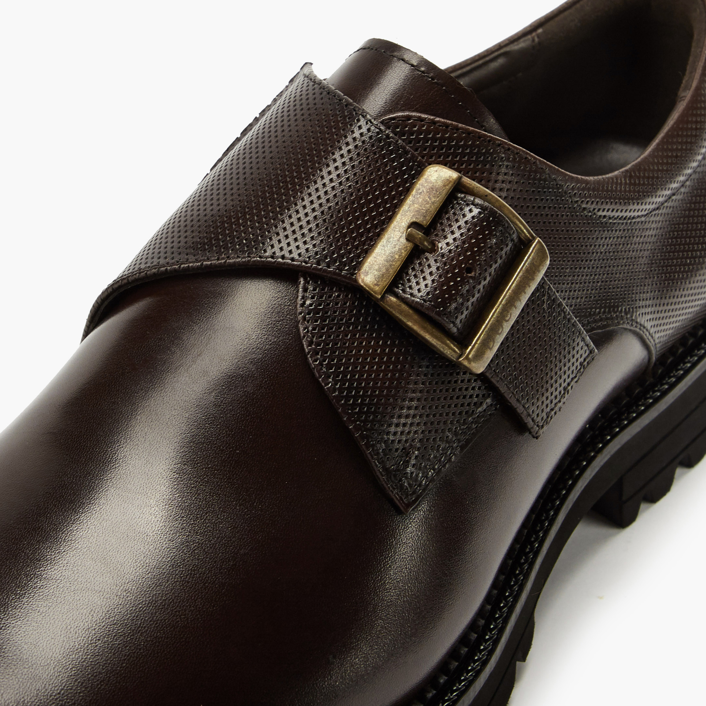 Duchini Men's Leather Solid Monk Shoes with Buckle Accent-men-shoes-formalshoes-image-4